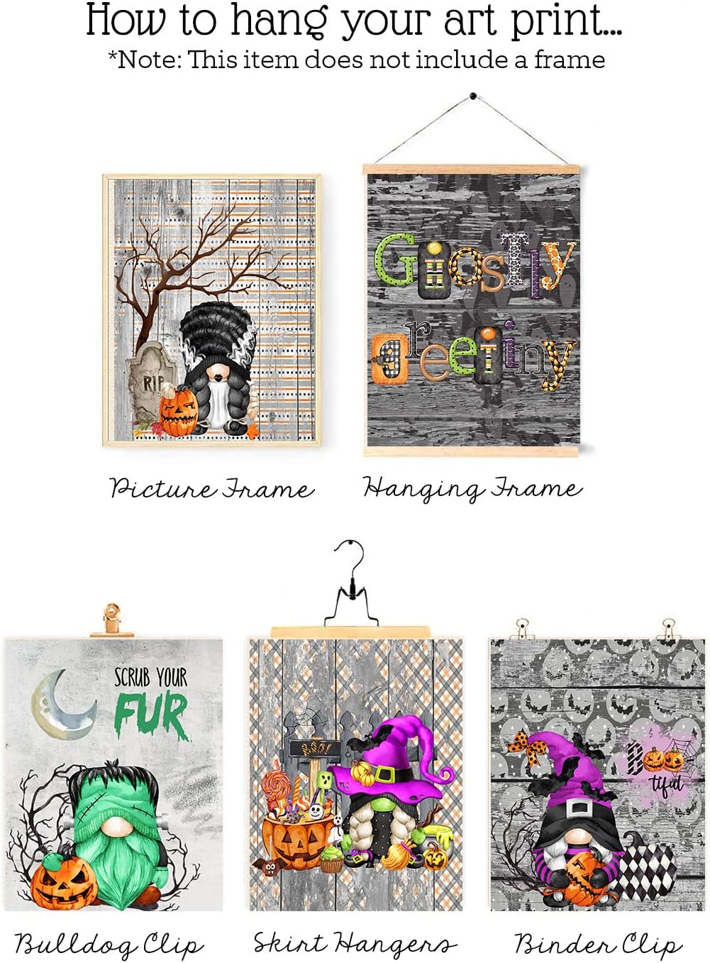 Funny Halloween Kitchen Themed Wall Art Print Decor