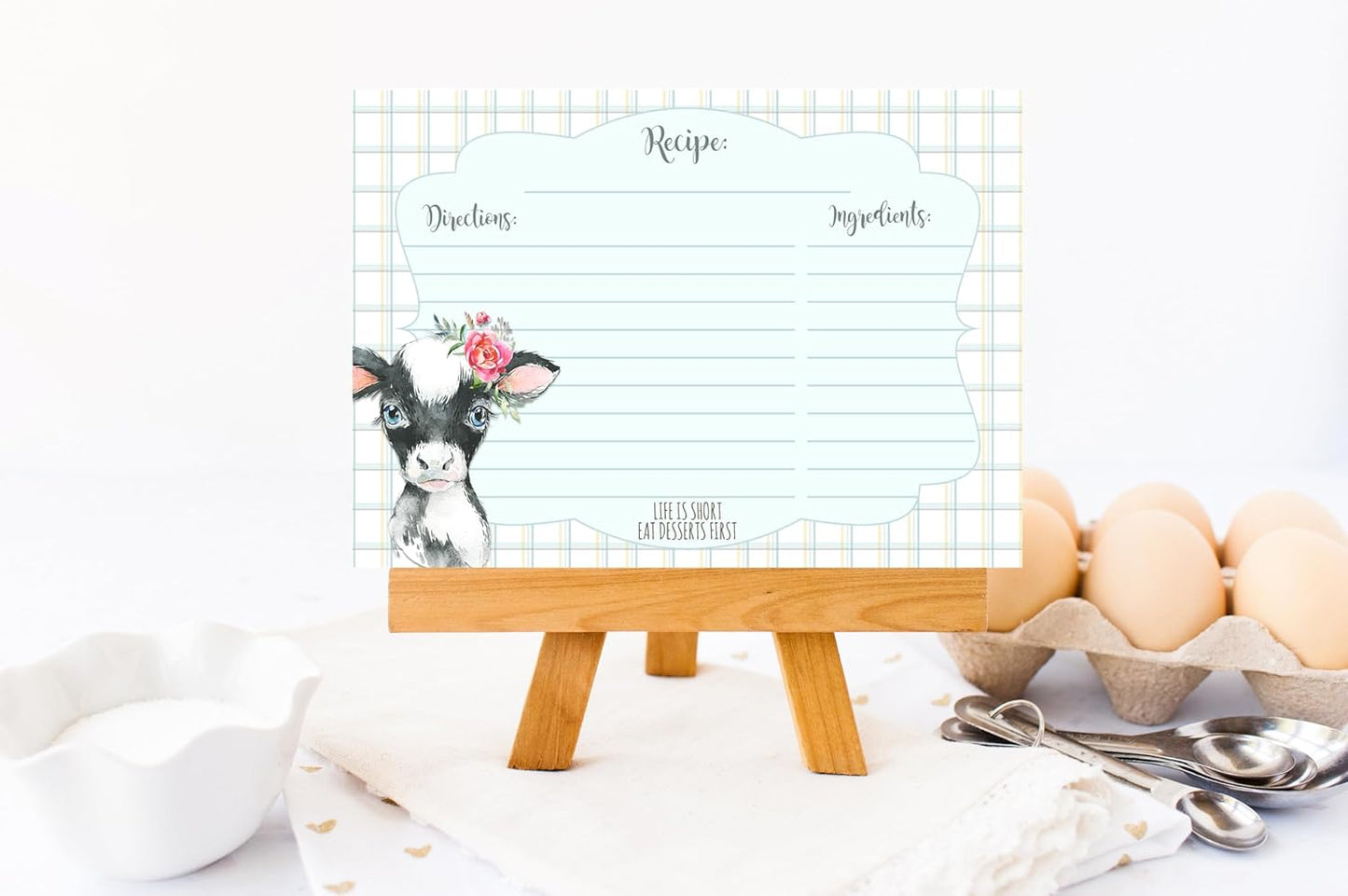 Lets Pig Out! Farm Themed Farmhouse Kitchen Everyday Use 4x6 Recipe Card Set