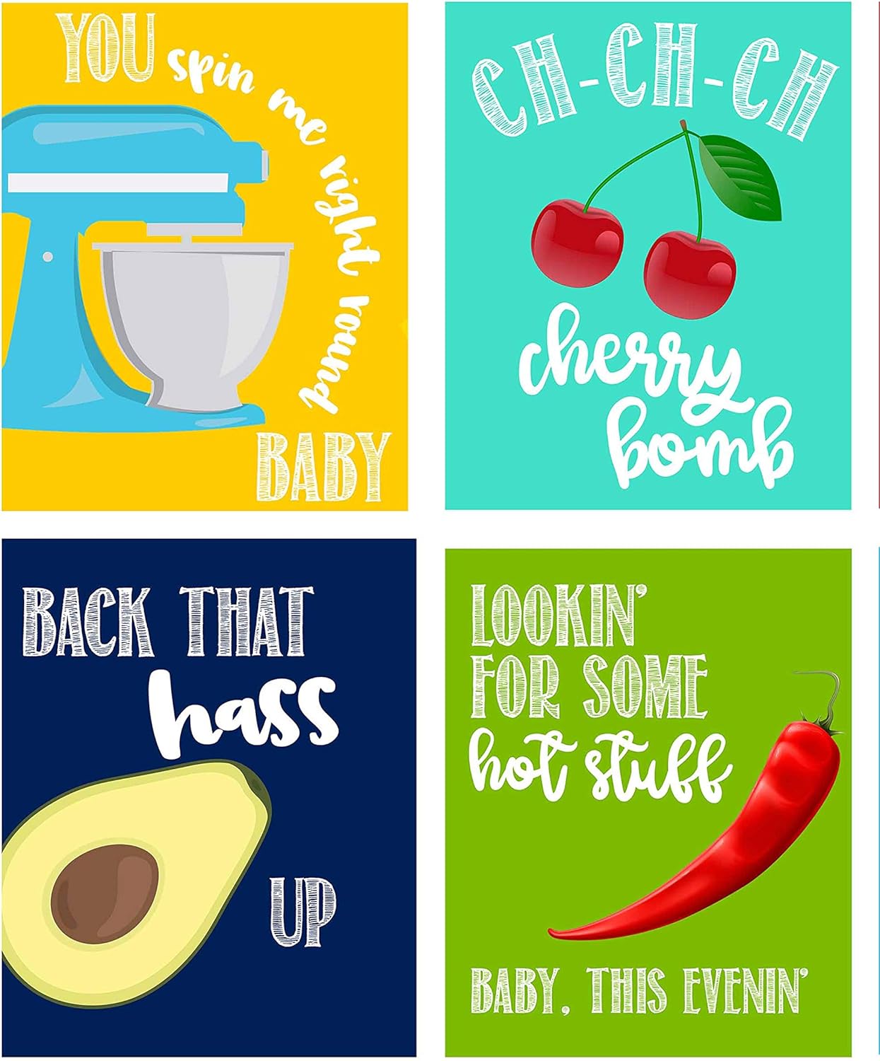 Funny Food Kitchen Music Lyrics Themed Wall Art Prints Decoration