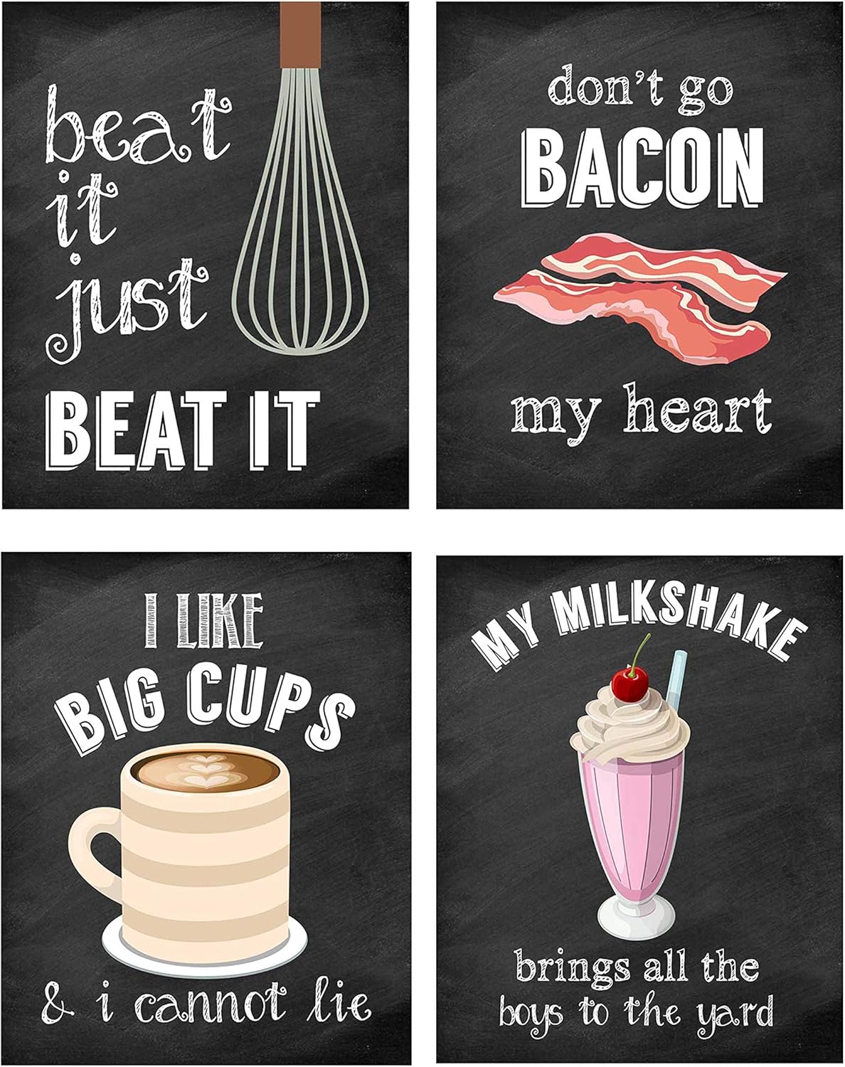 Funny Food Kitchen Music Lyrics Themed Wall Art Prints Decoration