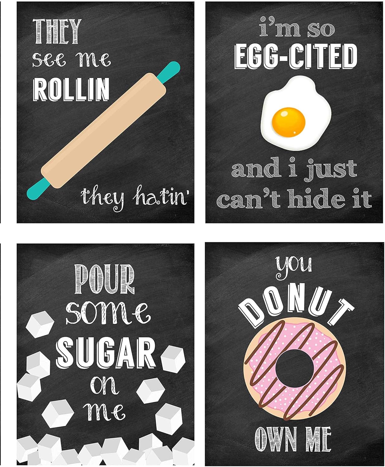 Funny Food Kitchen Music Lyrics Themed Wall Art Prints Decoration