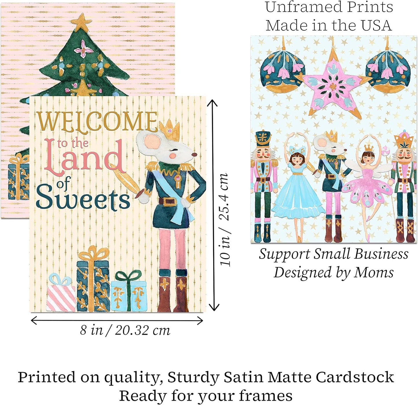 Visions of Sugar Plums - Nutcracker Themed Christmas Holiday Room Wall Art Prints