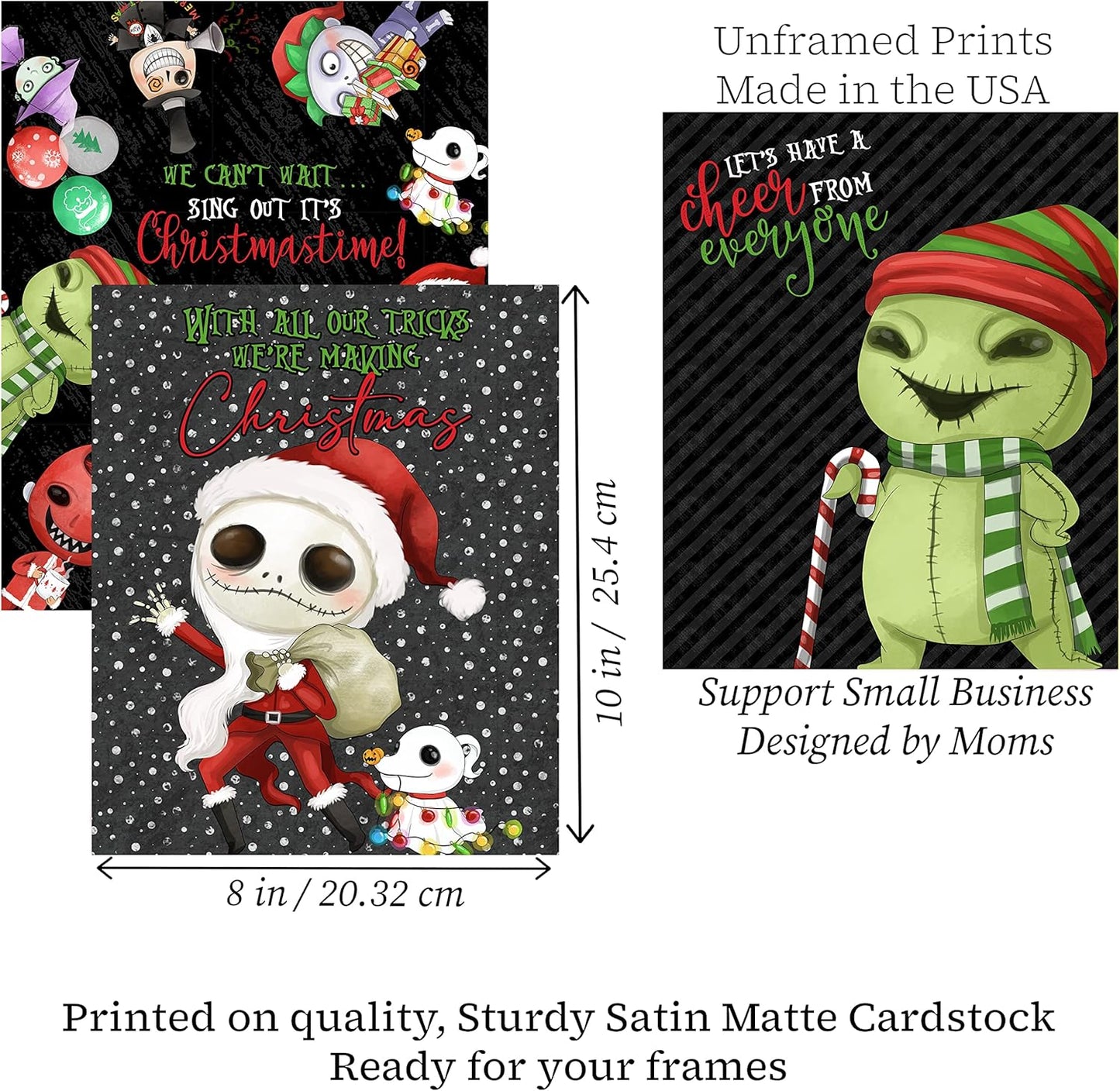 Nightmare Themed Character Wall Art Decor Christmas Cheer Song Prints