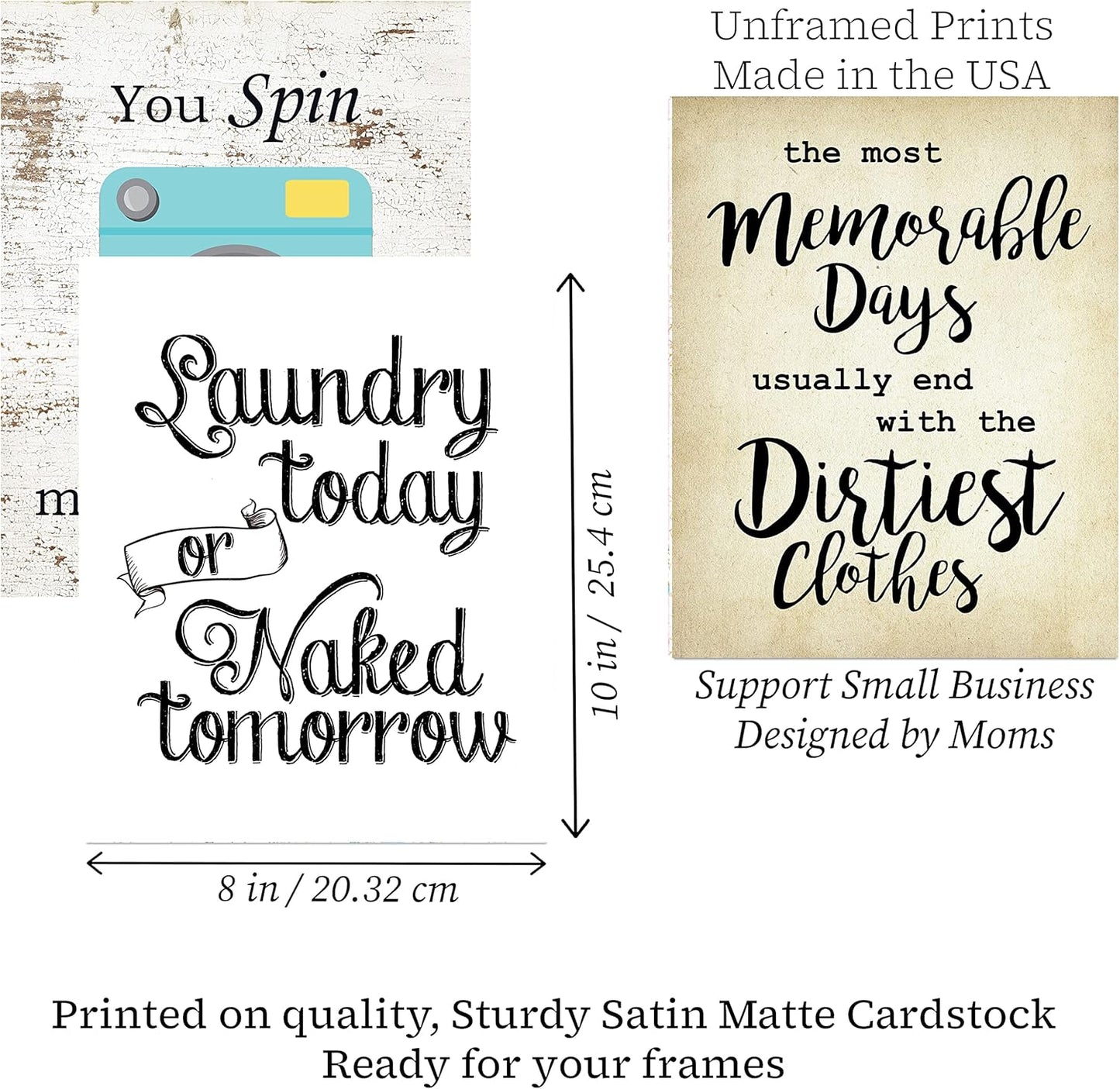 Funny Rustic Laundry Room Themed Print Wall Art Decor