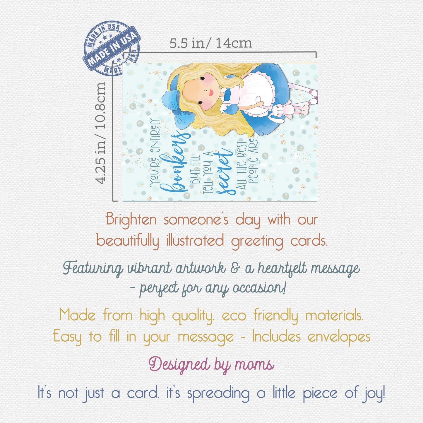 Alice in Wonderland Greeting Cards Blank All Occasion Assortment