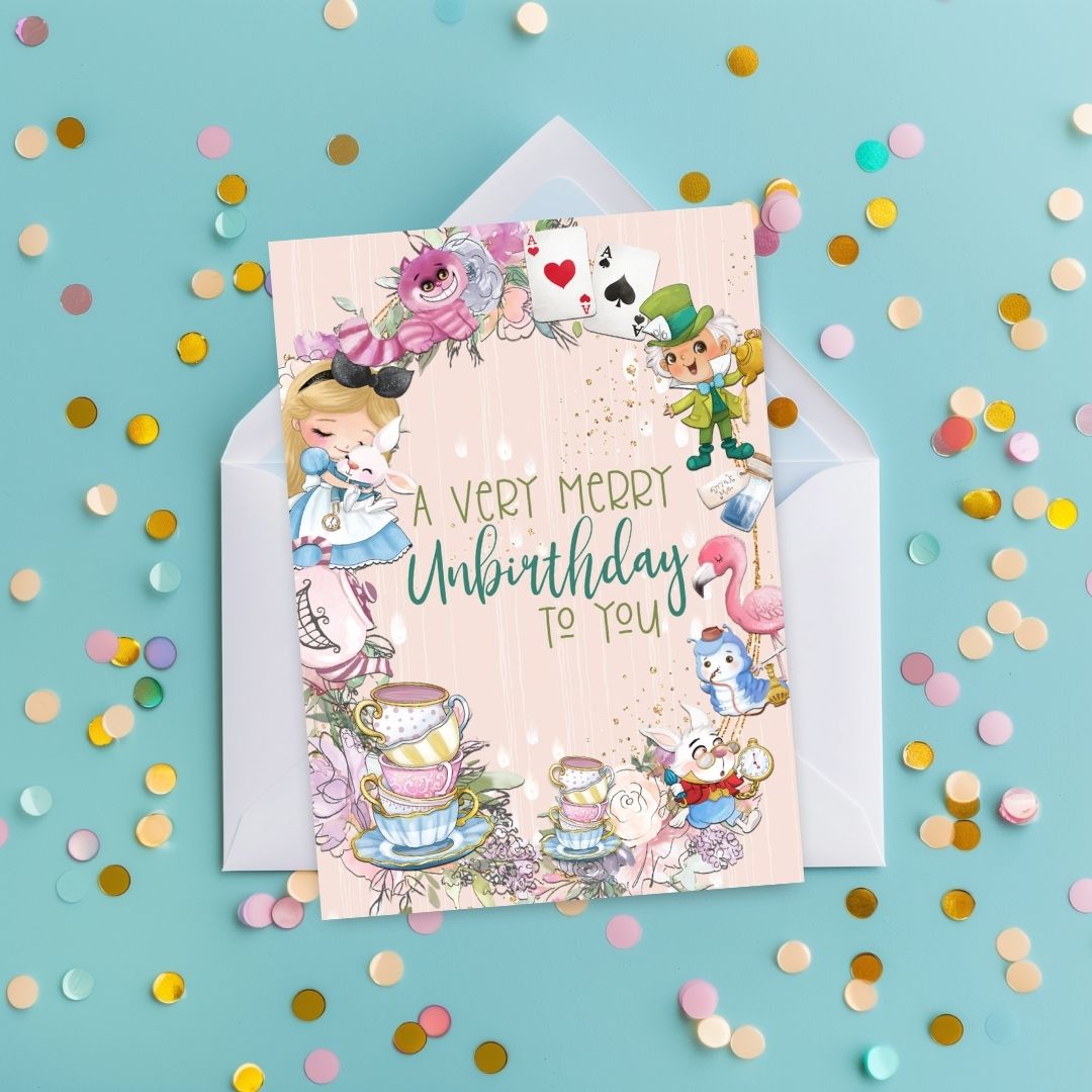 Alice in Wonderland Greeting Cards Blank All Occasion Assortment