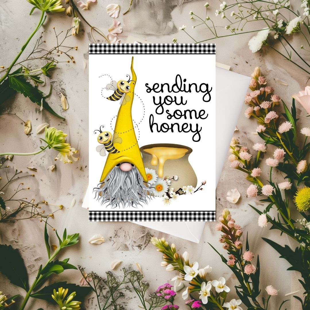 You're My Favorite Gnomie Bee Hive Gnome Themed Greeting Card Assortment Set