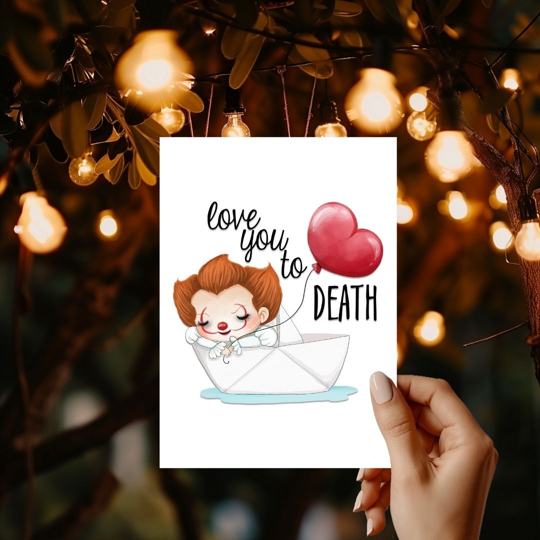 Cute Horror Movie Themed Greeting Card Set Blank All Occasion Assortment