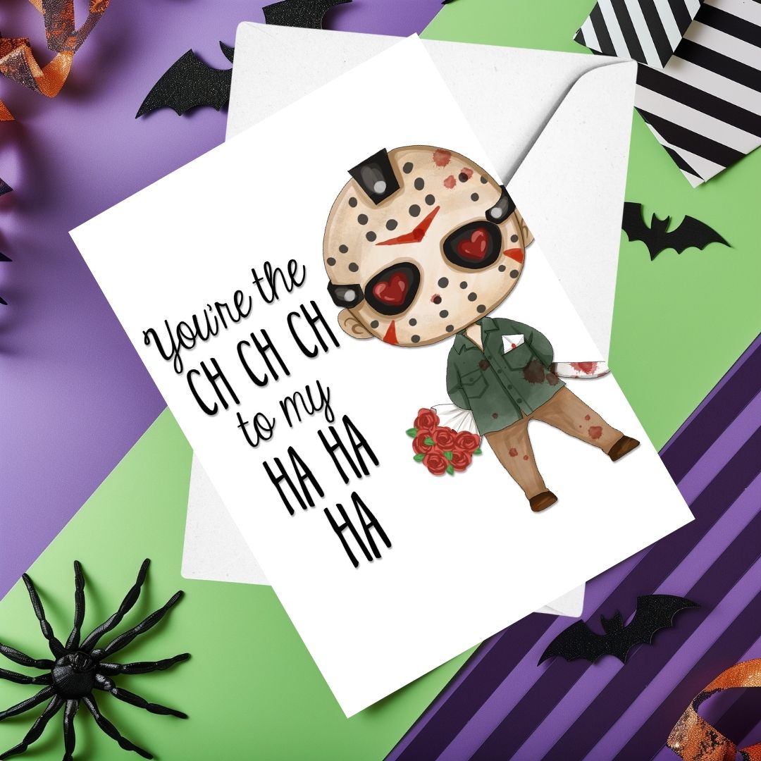 Cute Horror Movie Themed Greeting Card Set Blank All Occasion Assortment
