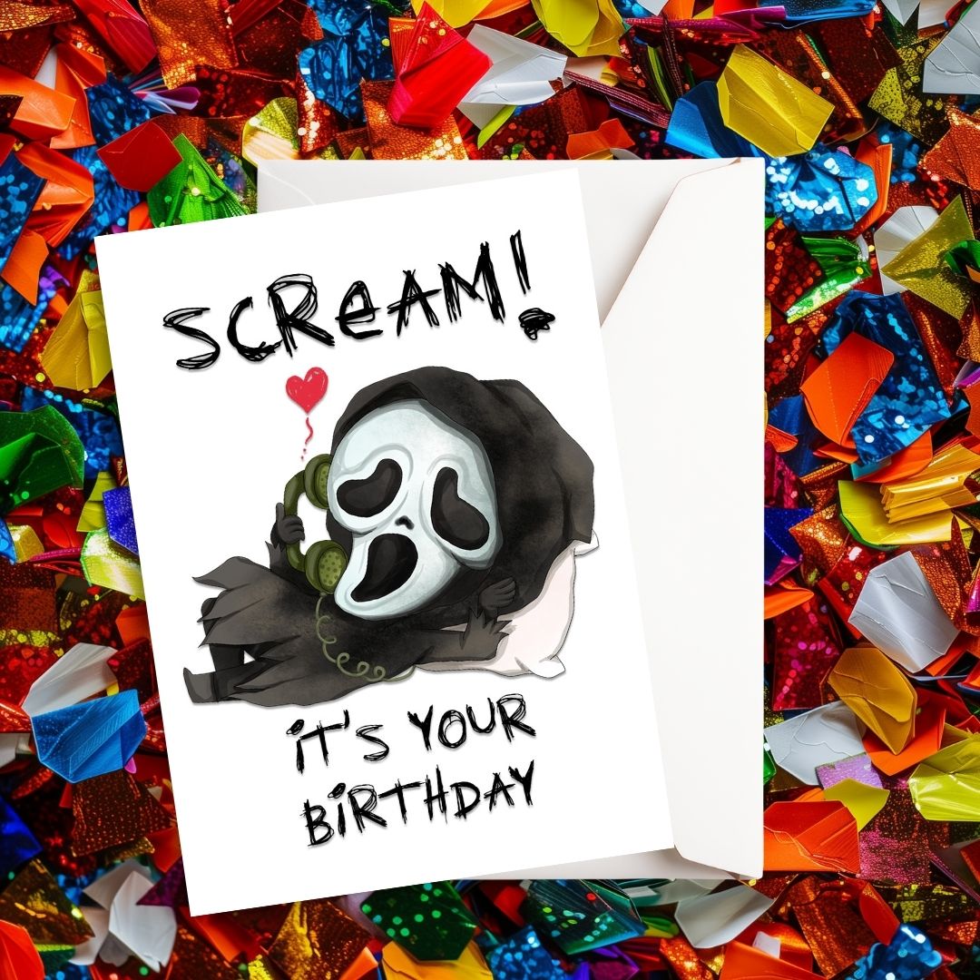 Cute Horror Movie Themed Greeting Card Set Blank All Occasion Assortment