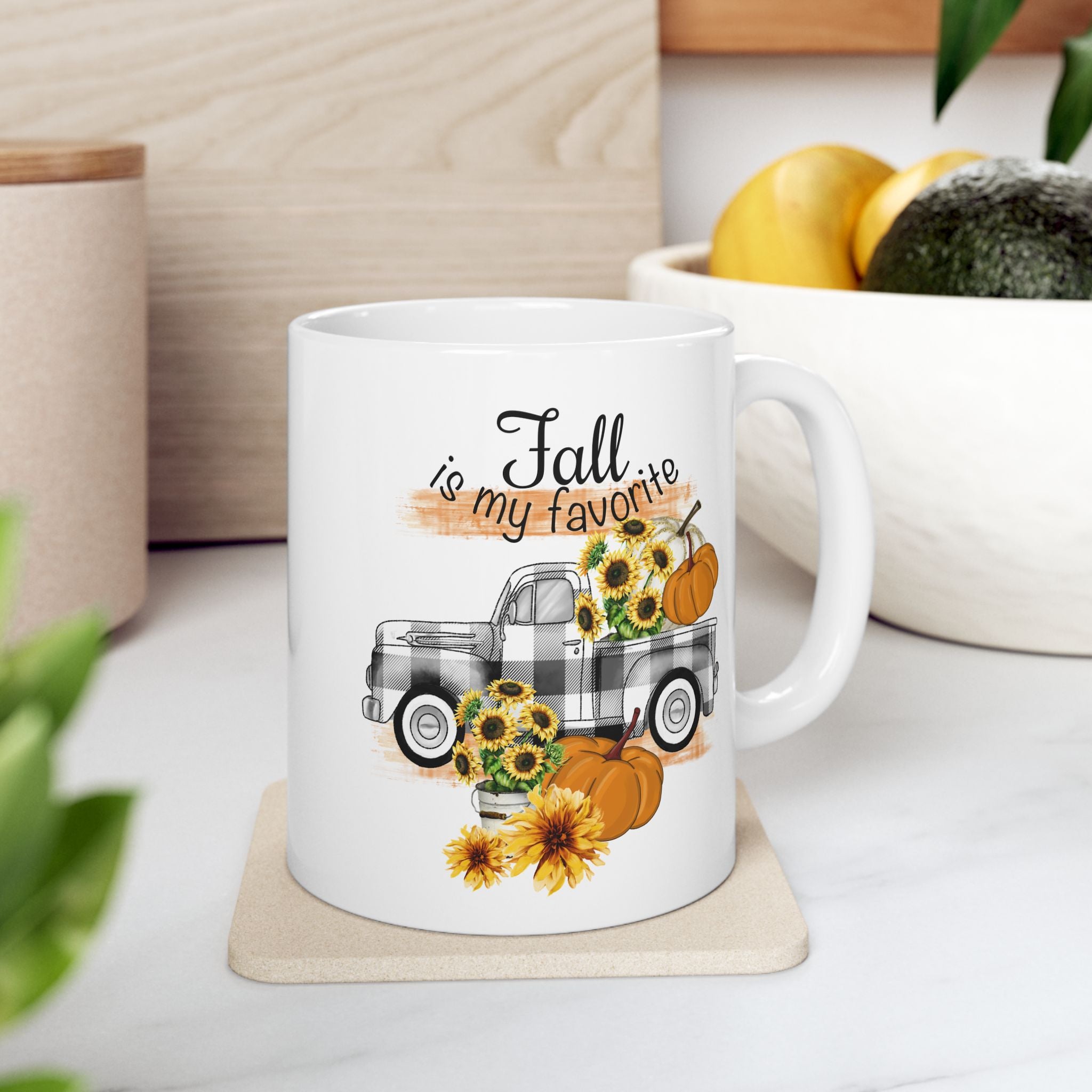 Fall Is My Favorite – Vintage Rustic Pumpkin Truck Coffee Mug (11oz, 15oz)
