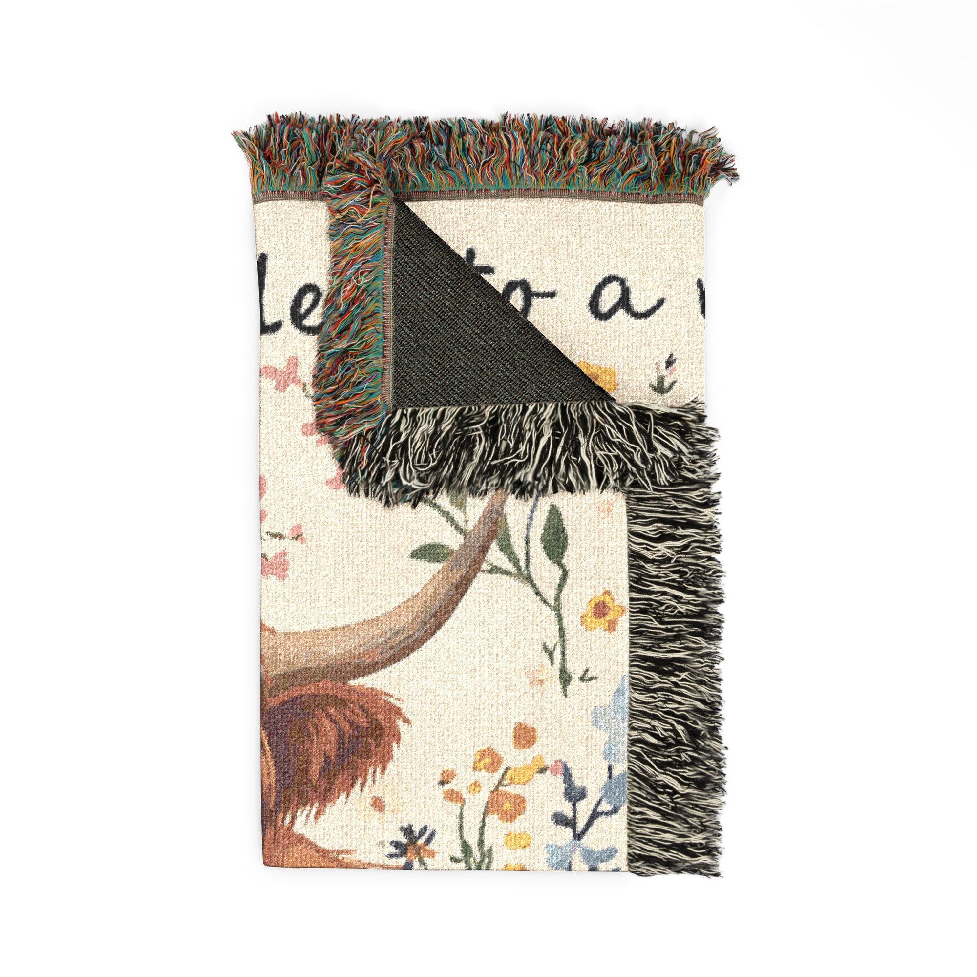 Highland Cow Woven Blanket "To A Mudder Like No Udder" Funny Mother's Day Gift