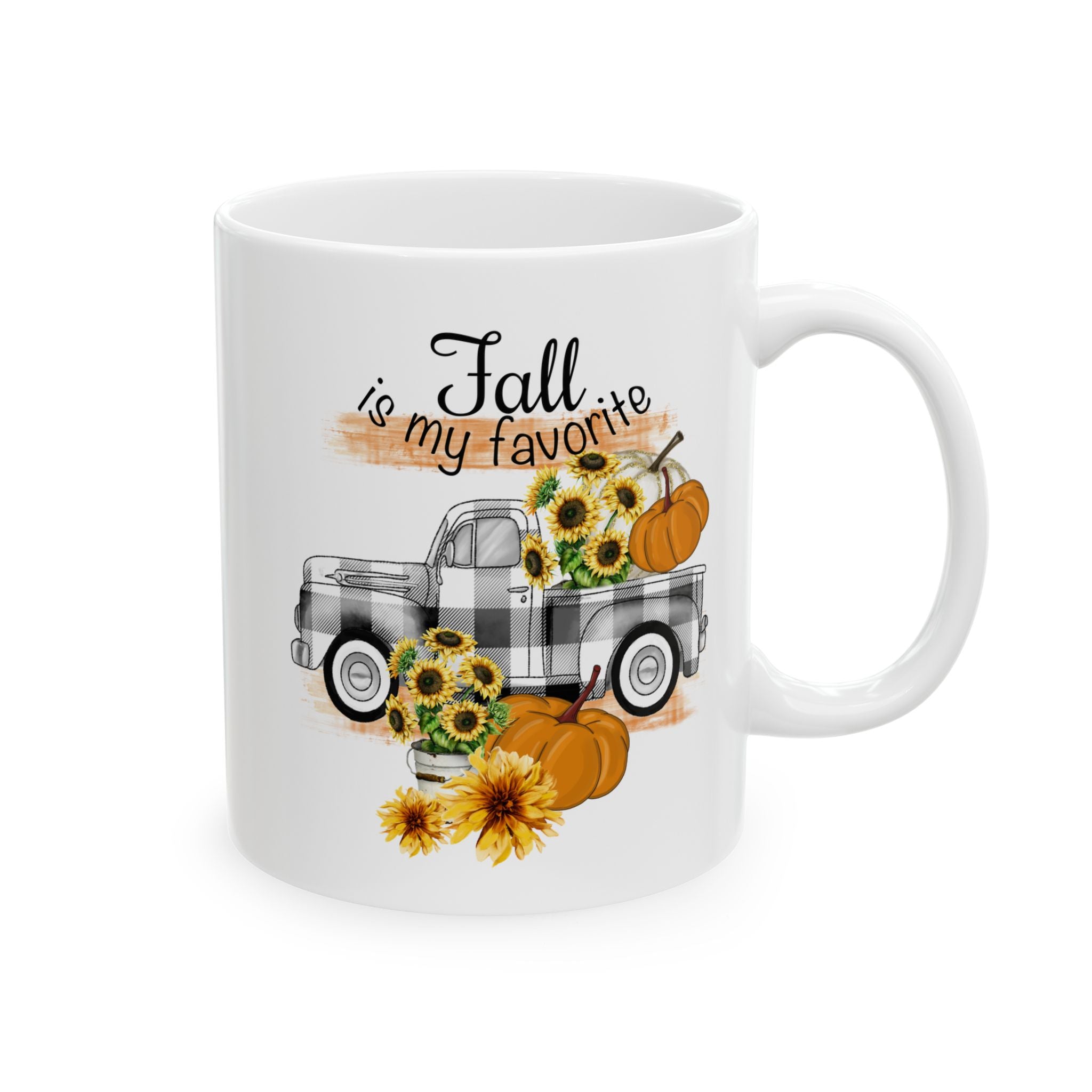 Fall Is My Favorite – Vintage Rustic Pumpkin Truck Coffee Mug (11oz, 15oz)