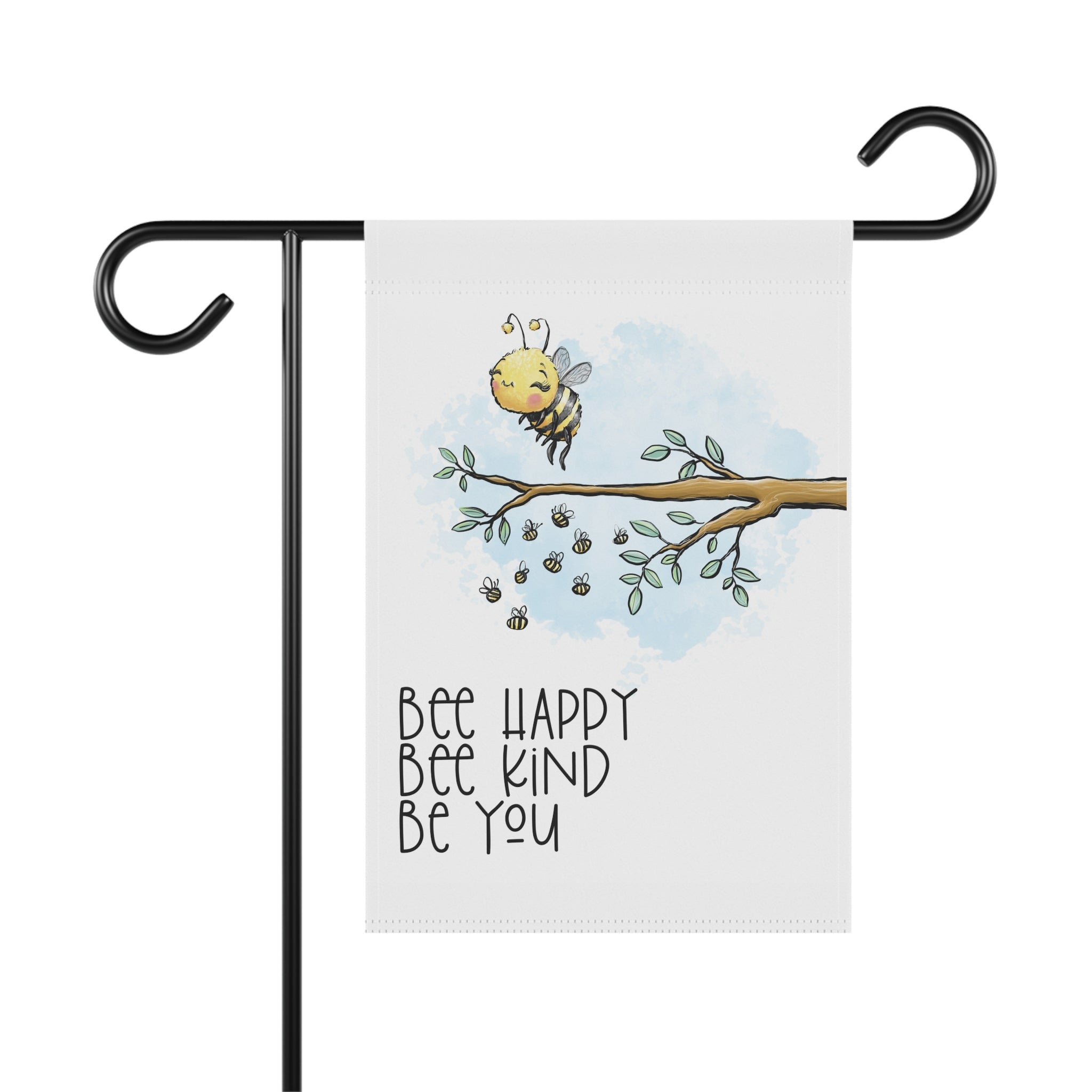 Bee Happy Kind Be You Garden Flag 12x18 –  Honey Beehive Family Yard Decor