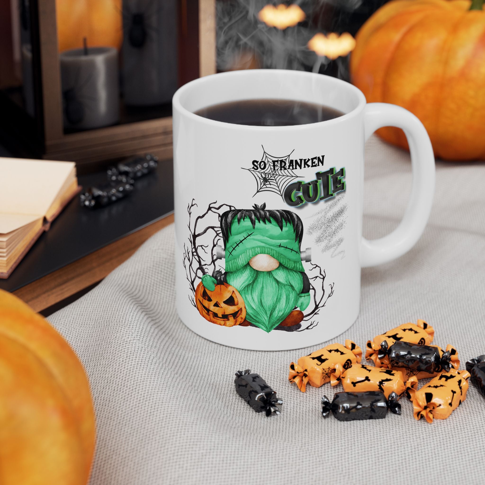 So Franken Cute – Funny Frankenstein Gnome Halloween Coffee Mug (11oz, 15oz)