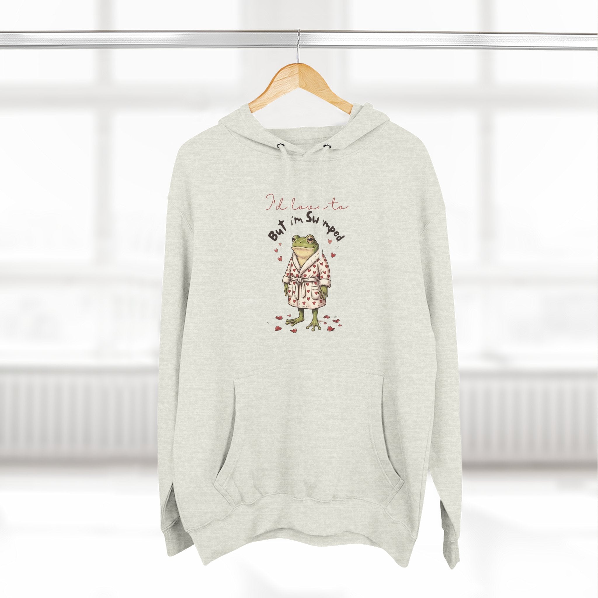 Sarcastic Frog "I'd Love to But I'm Swamped" Funny Hoodie