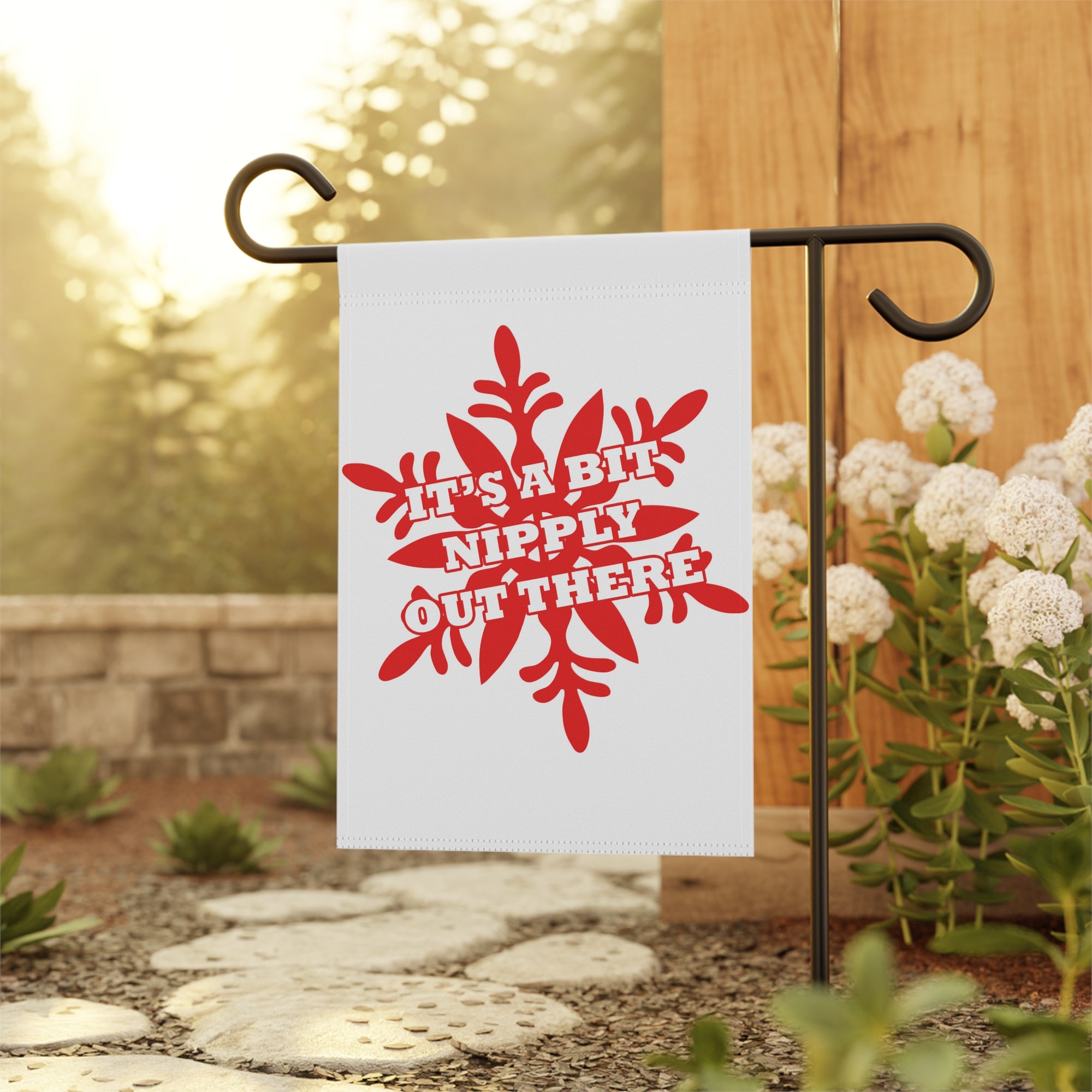 It's a Bit Nipply Out There Garden Flag 12x18 – Funny Winter House Yard Decor