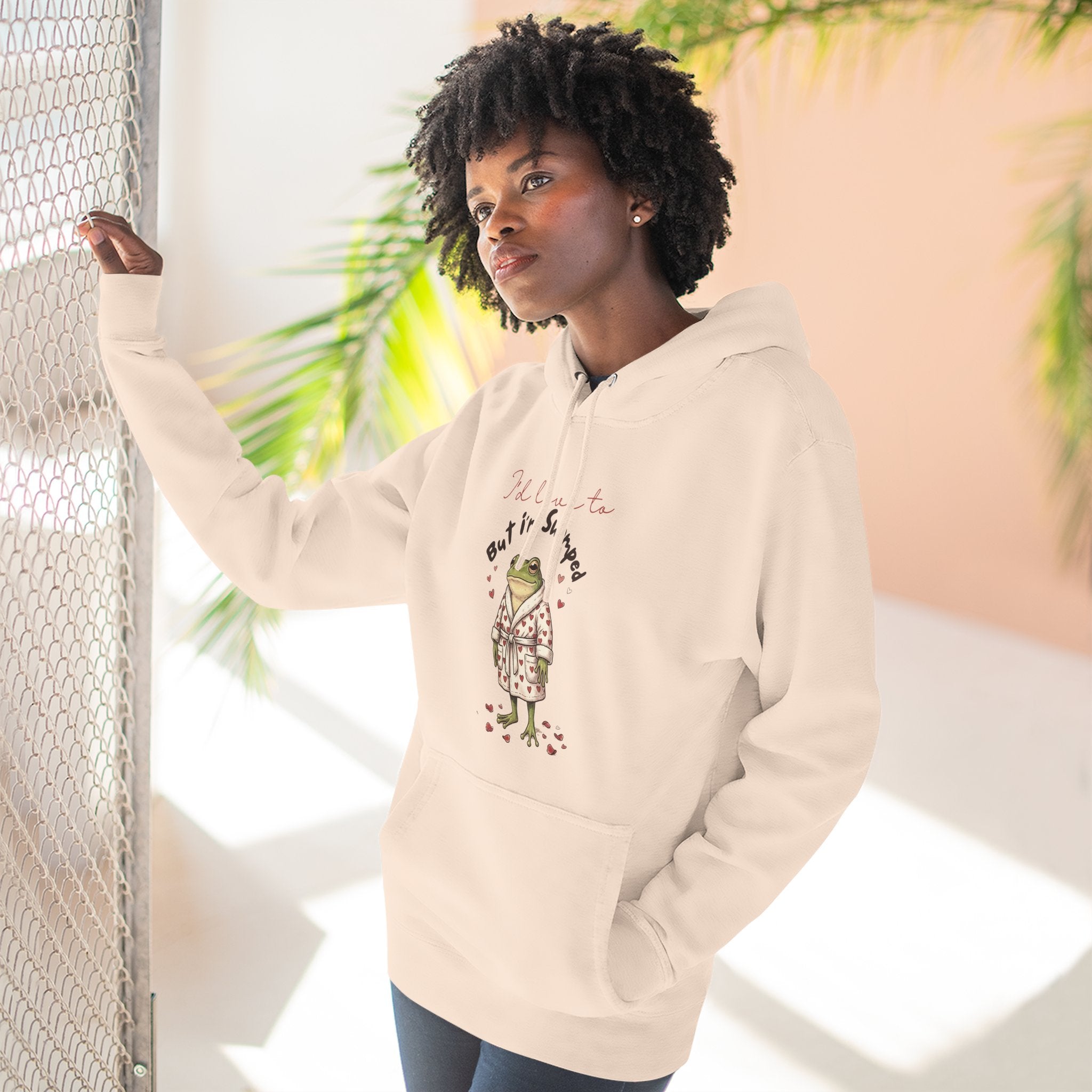 Sarcastic Frog "I'd Love to But I'm Swamped" Funny Hoodie