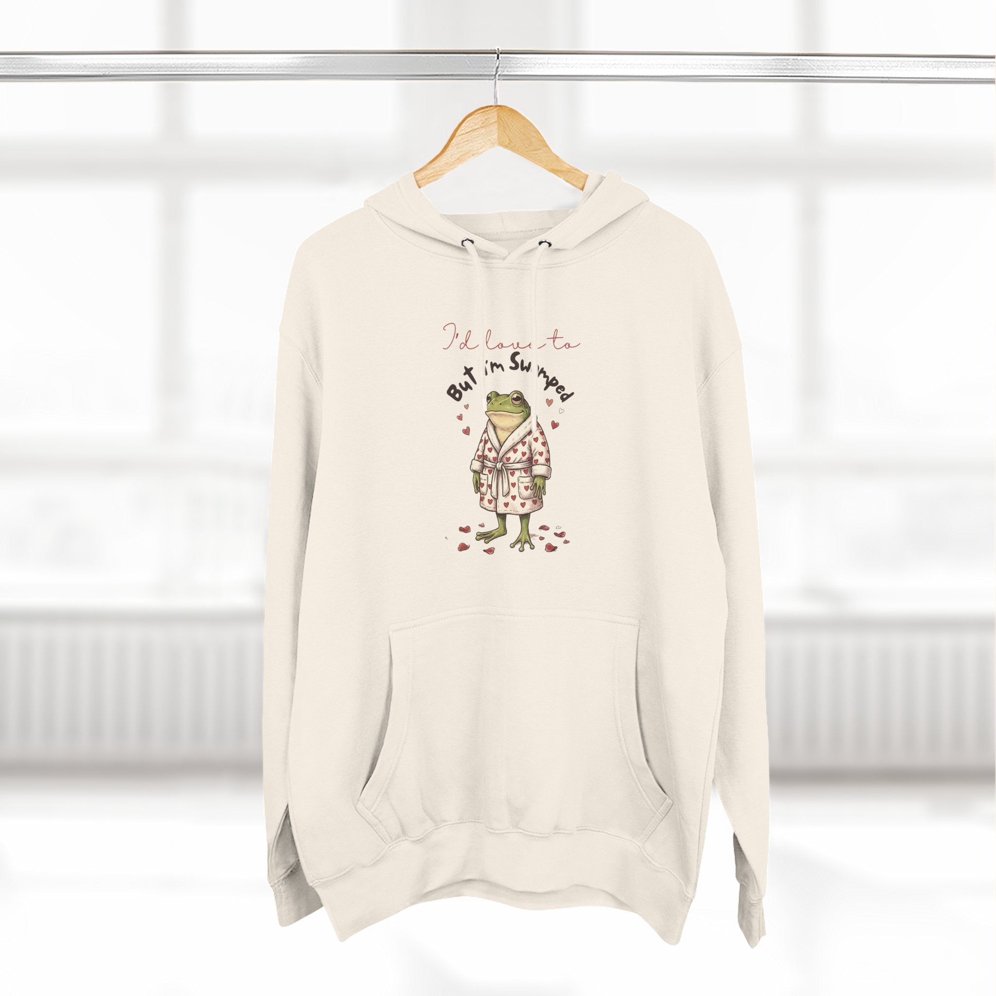 Sarcastic Frog "I'd Love to But I'm Swamped" Funny Hoodie