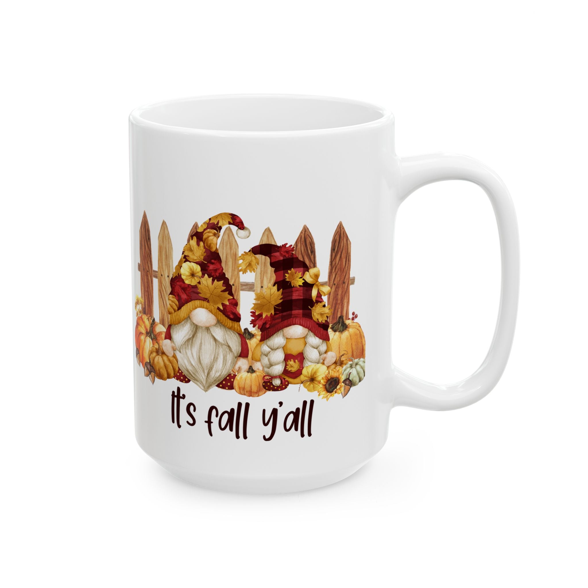 It's Fall Y'all – Rustic Gnome Autumn Coffee Mug (11oz, 15oz)