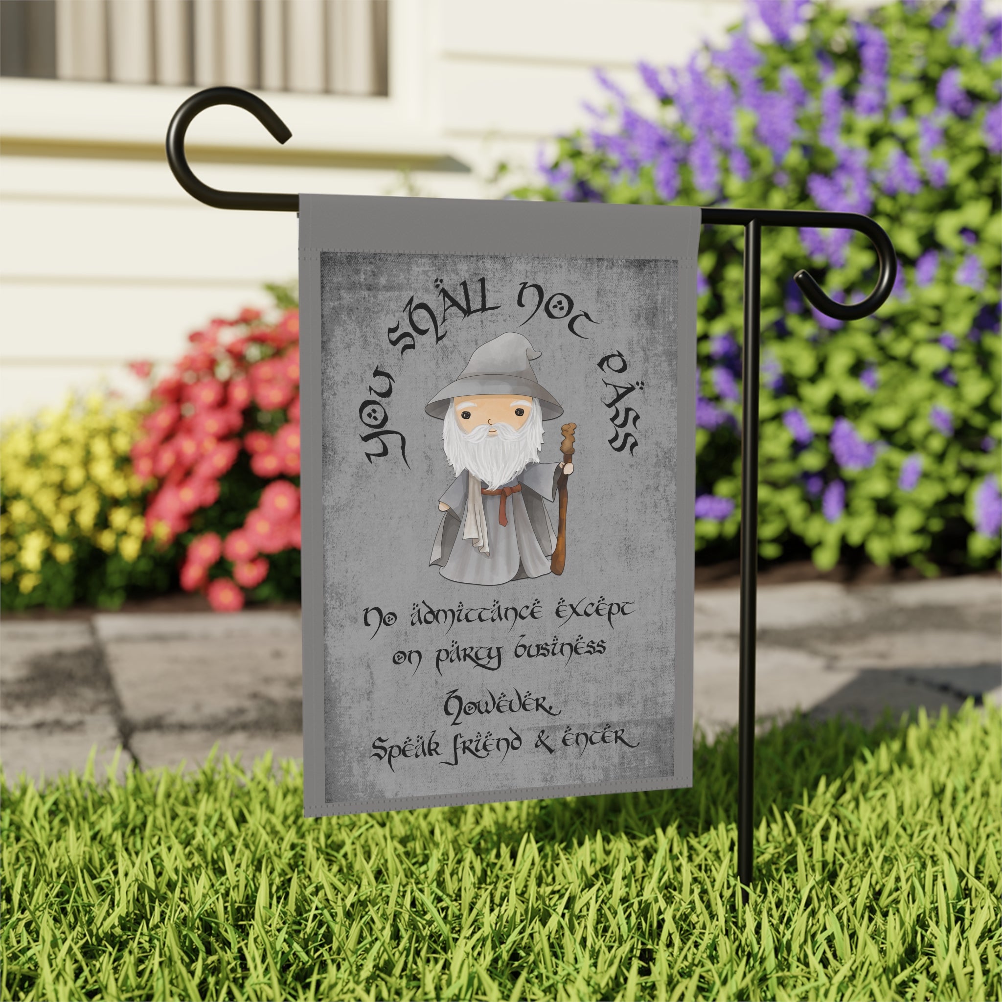 You Shall Not Pass Garden Flag 12x18 – Funny Nostalgic Movie Yard Decor