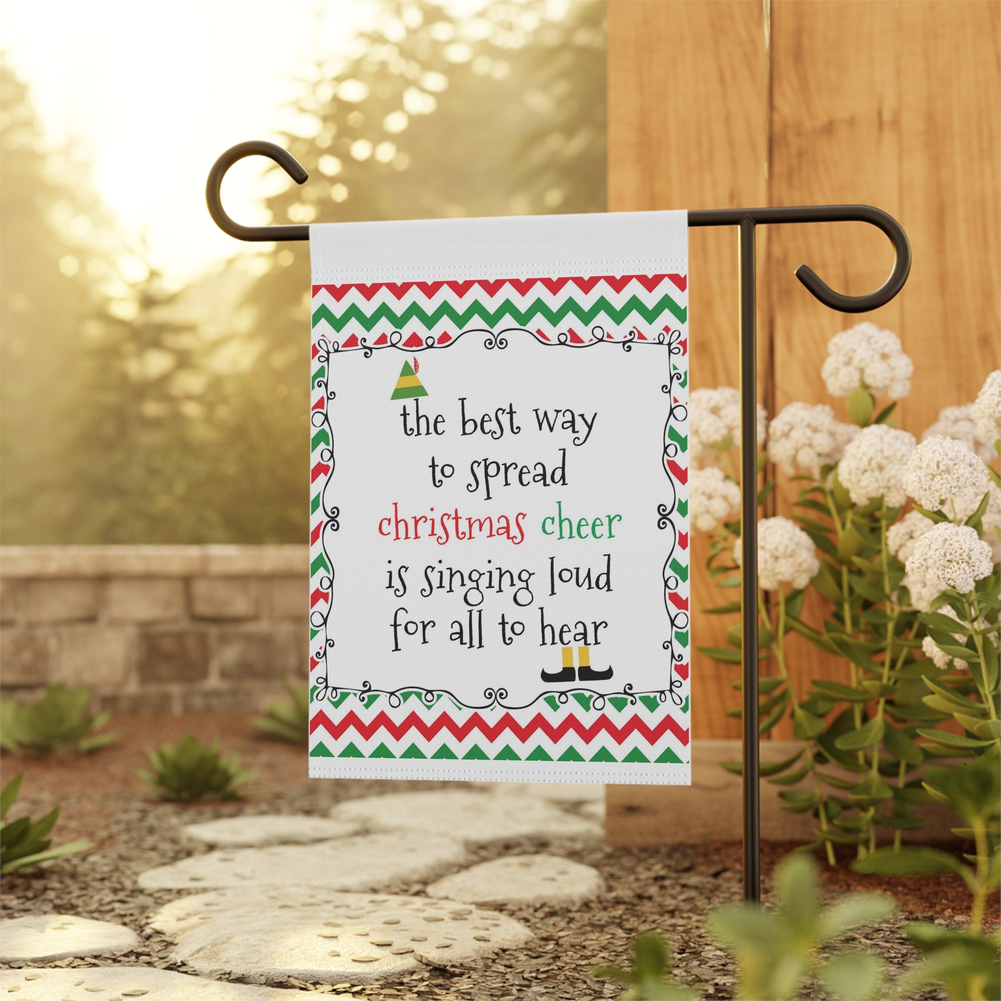 Spreading Christmas Cheer Garden Flag 12x18 – Funny Winter House Yard Decor