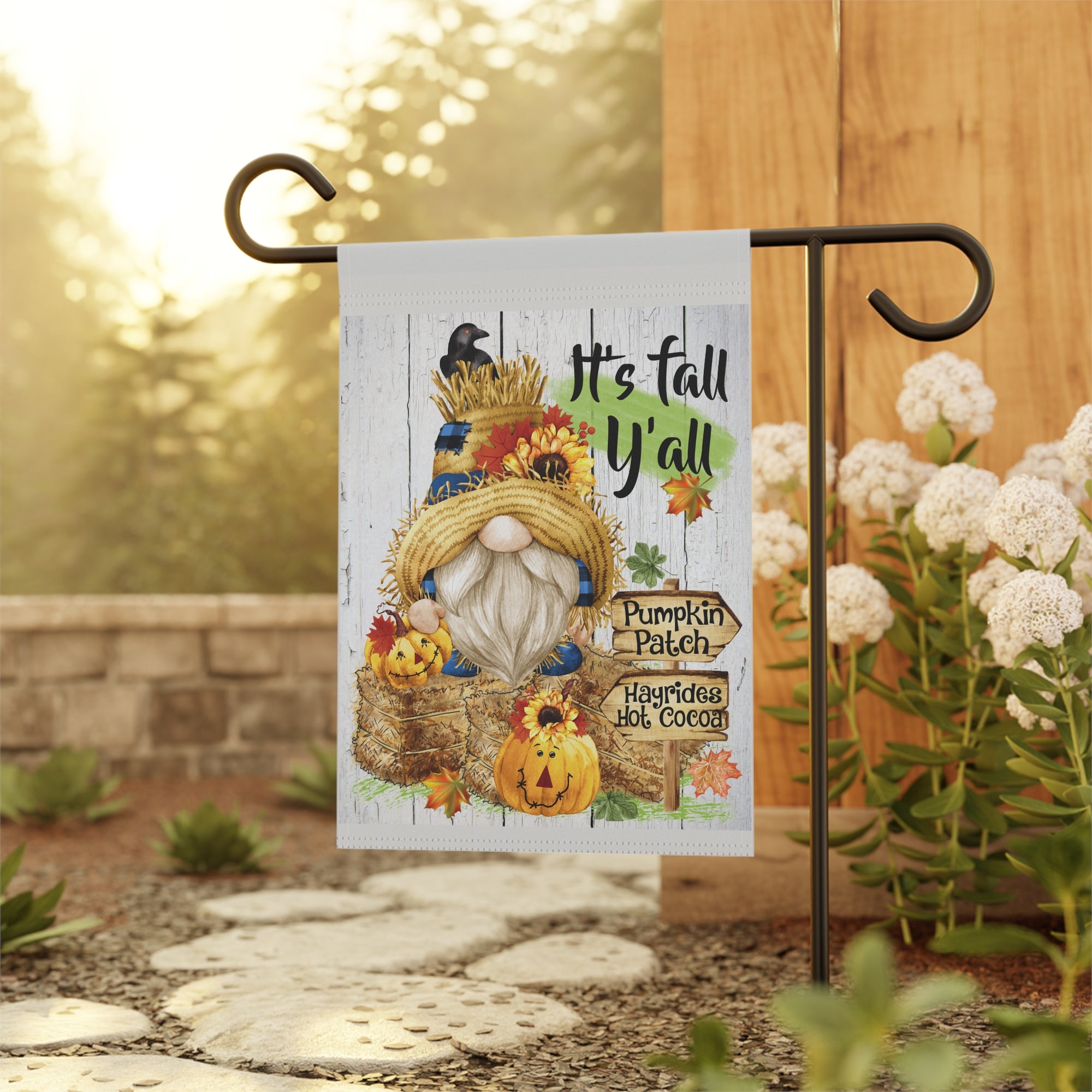 It's Fall Y'all Pumpkin Patch Garden Flag 12x18 – Autumn Gnome House Yard Decor