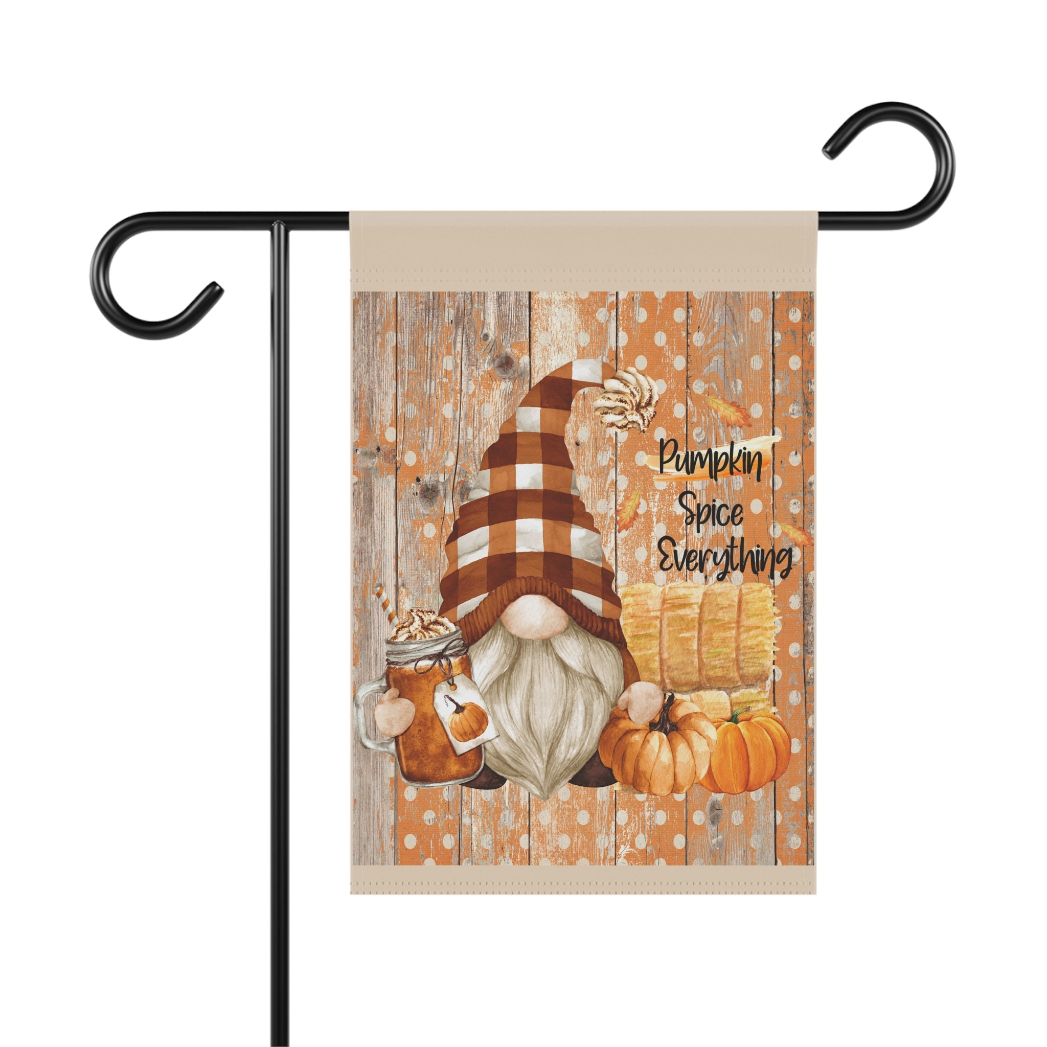 Pumpkin Spice Everything Garden Flag 12x18 – Autumn Gnome Fall House Yard Decor