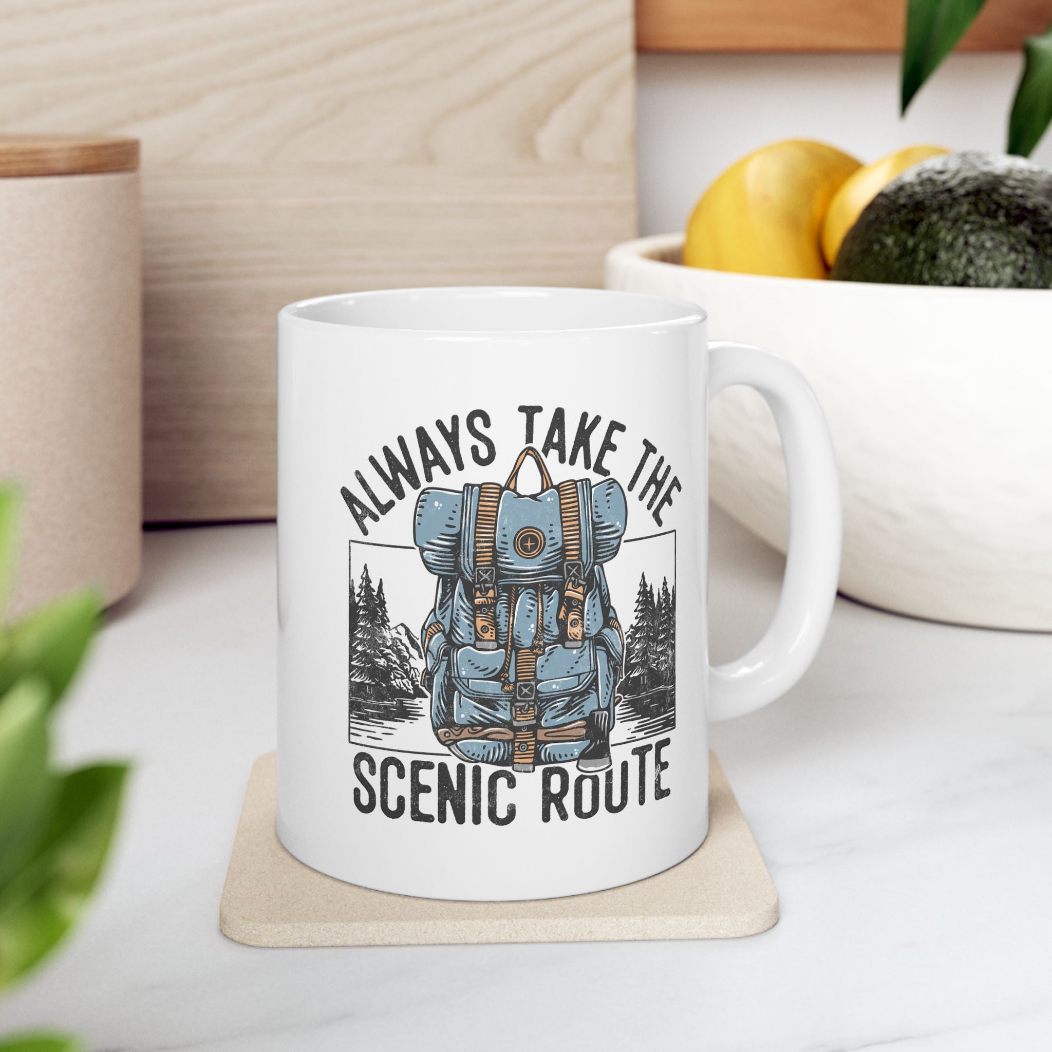 Always Take The Scenic Route – Mountain Adventure Coffee Mug (11oz, 15oz)