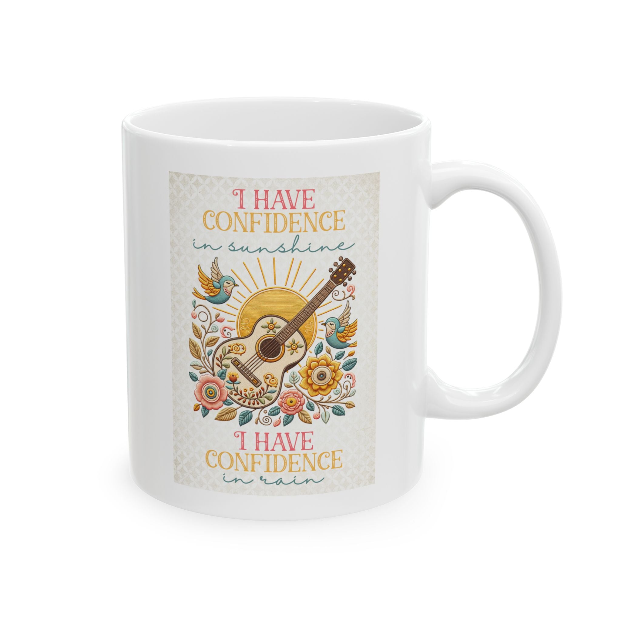 I Have Confidence In Sunshine – Watercolor Guitar Coffee Mug (11oz, 15oz)