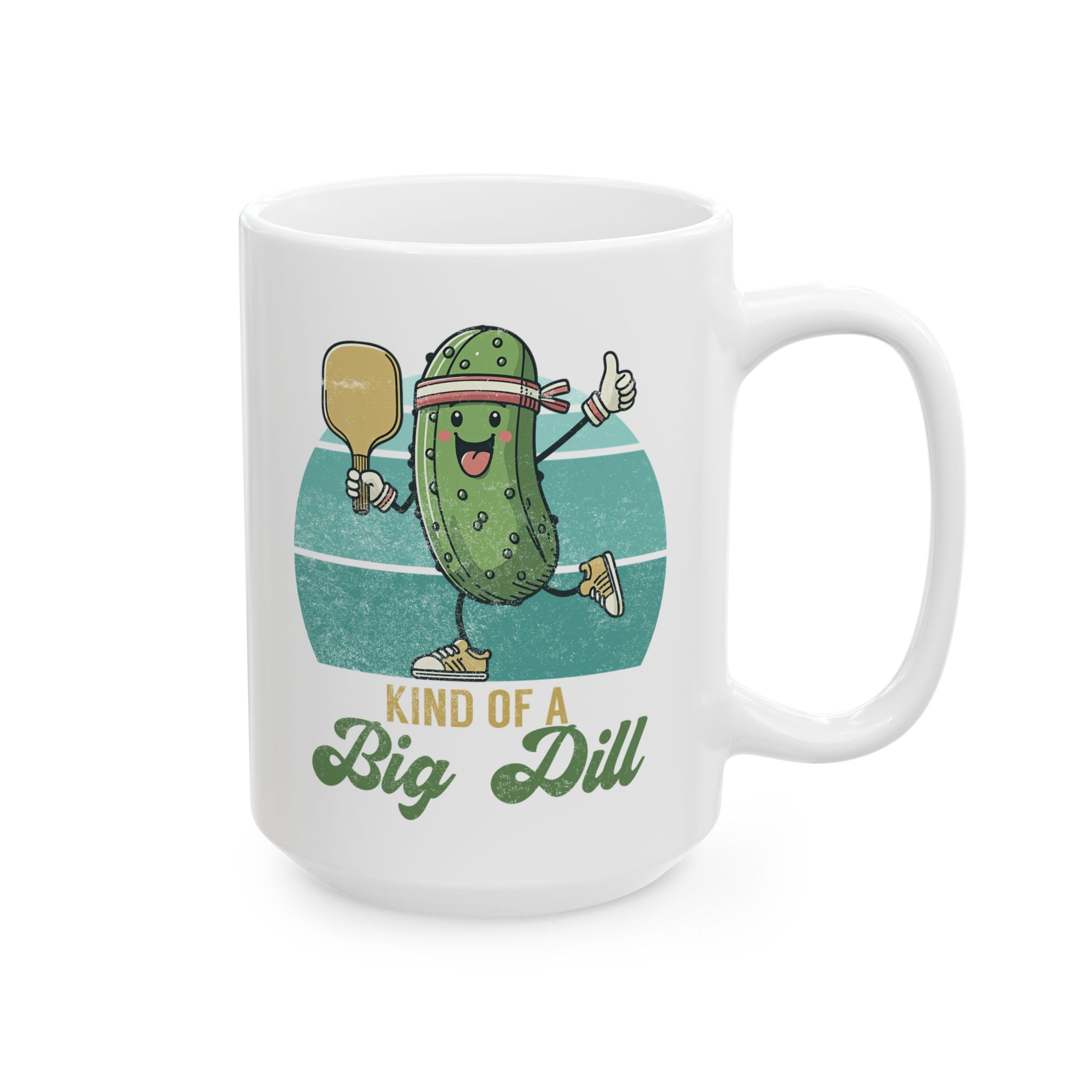 Retro Vibe Pickleball 'Kind of a Big Dill' Funny Coffee Mug