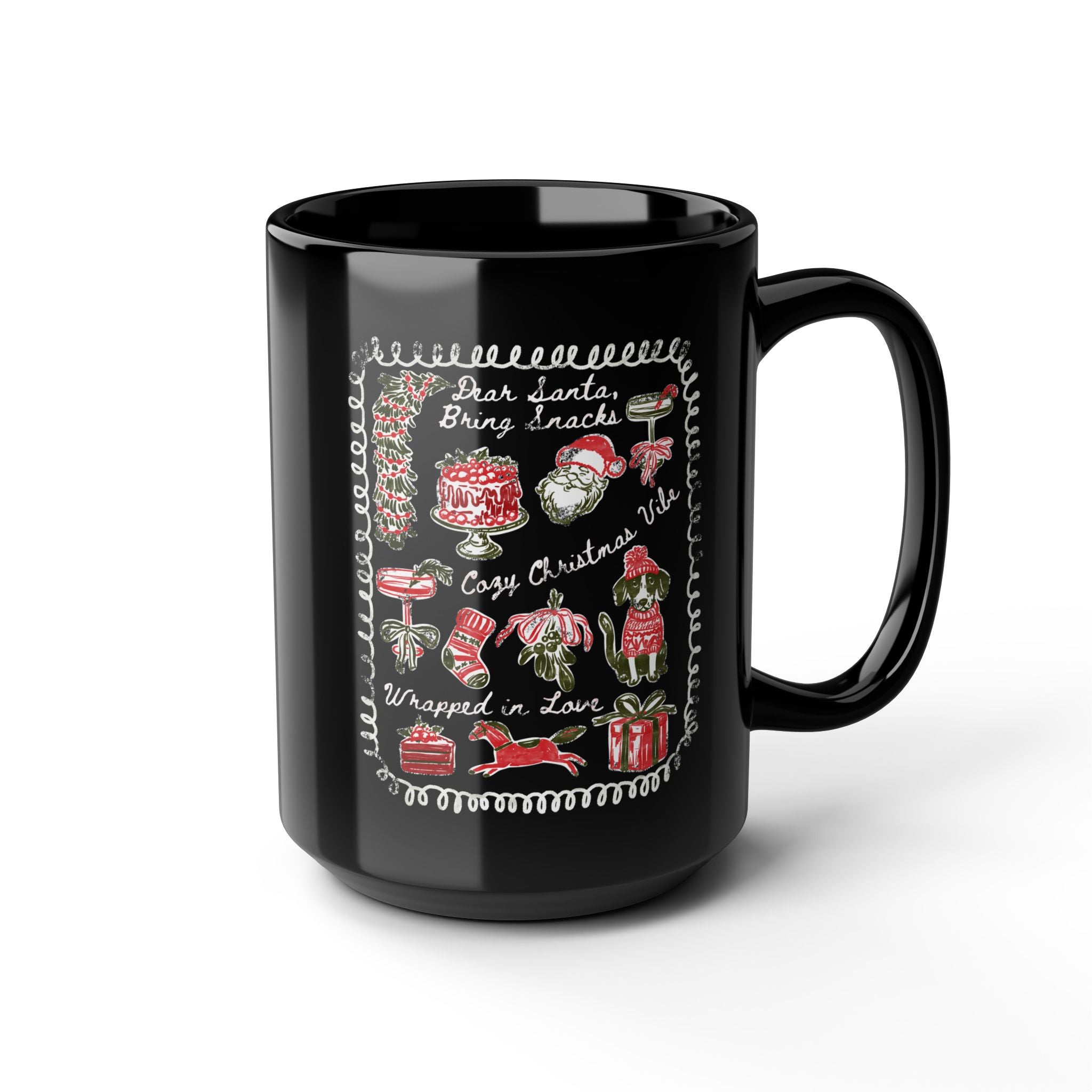 Cozy Christmas Mug Holiday Black Tea Cup (11oz/15oz)