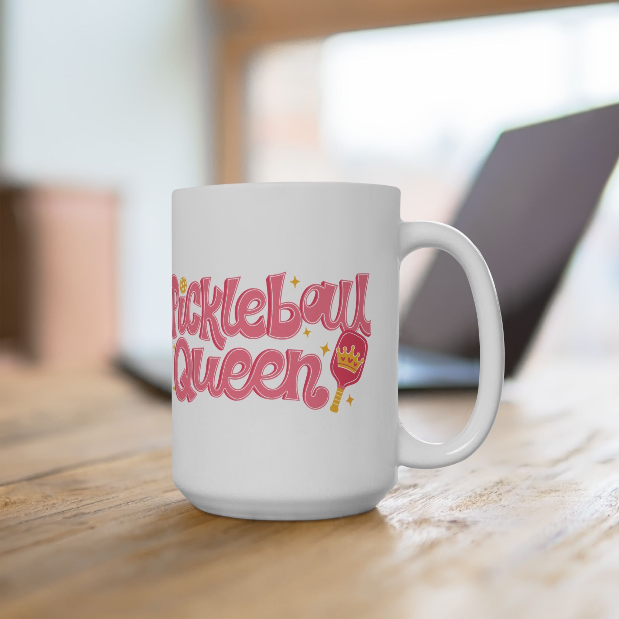 Pickleball Queen – Pink Funny Pickleball Coffee Mug (11oz, 15oz)