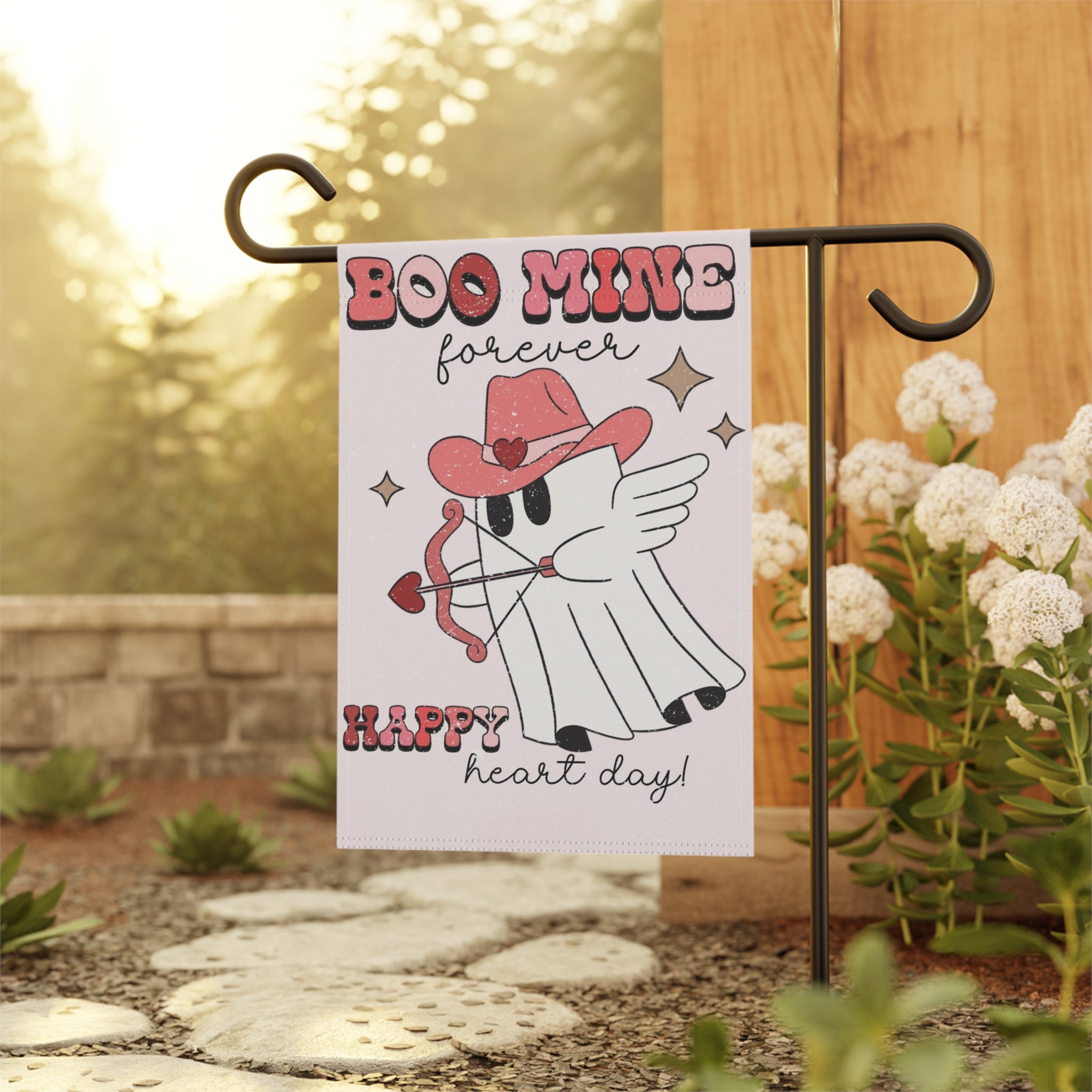 Boo Mine Funny Ghost Valentines Day Garden Yard Flag Banner