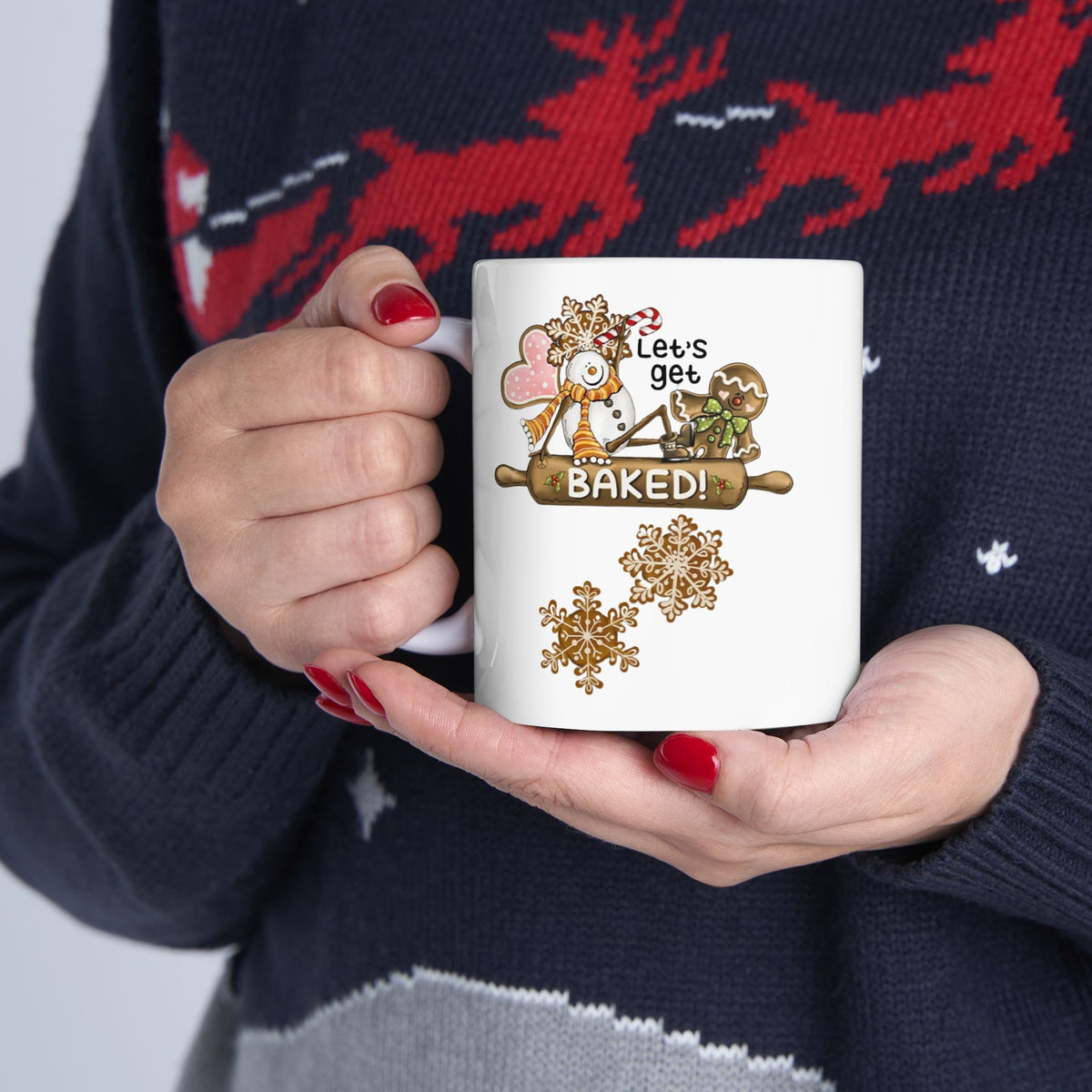Let's Get Baked – Funny Gingerbread Christmas Coffee Mug (11oz, 15oz)