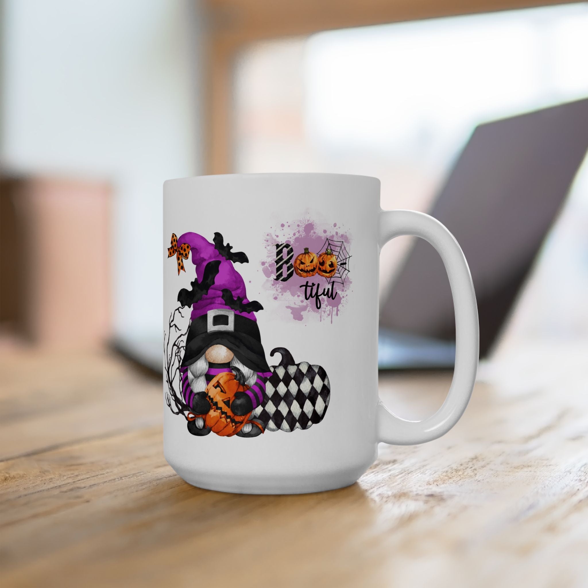 Boo-tiful – Funny Gnome Witch Halloween Coffee Mug (11oz, 15oz)