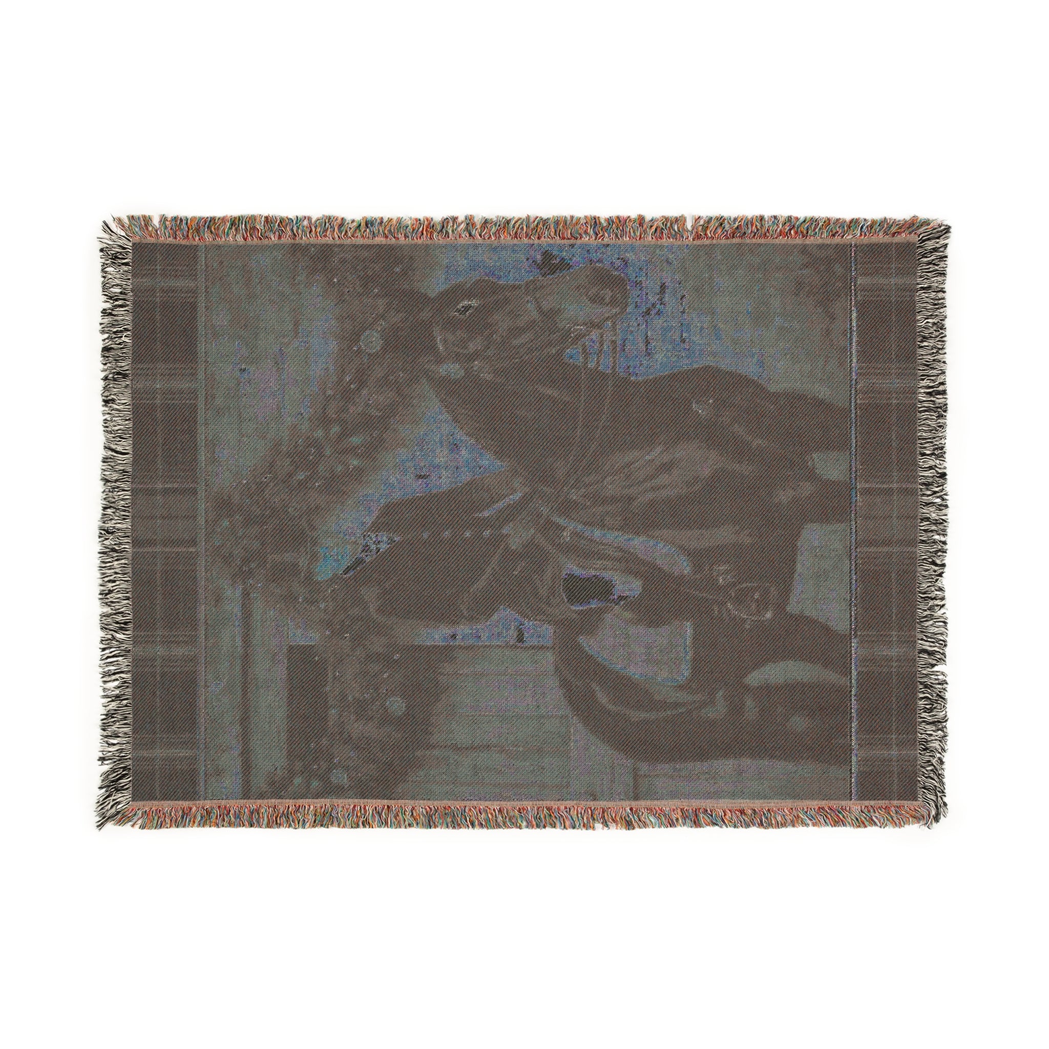 Plaid Old World Heritage Style, Christmas Oil Painting Equestrian English - Woven Blanket