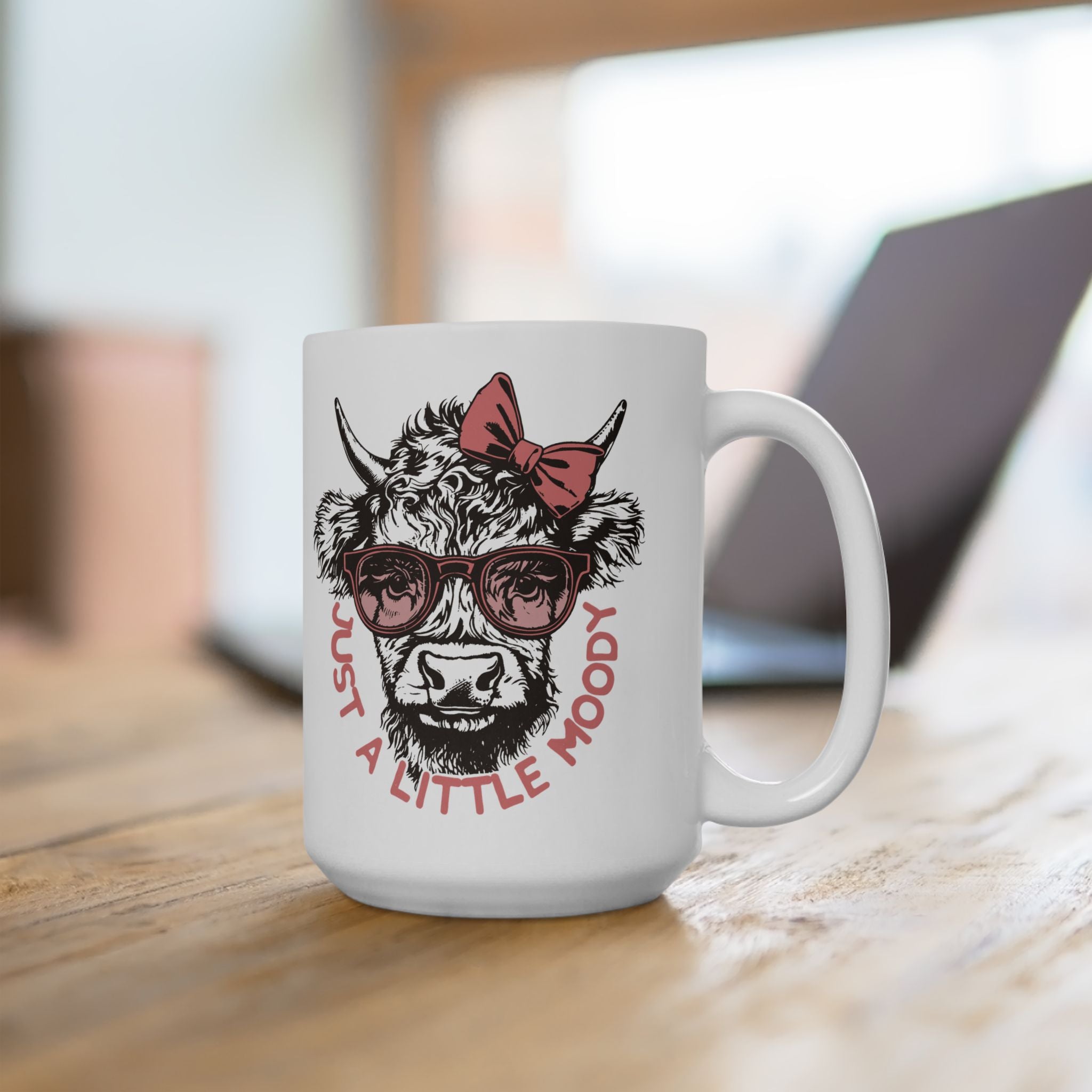 Just A Little Moody – Funny Highland Cow Coffee Mug (11oz, 15oz)