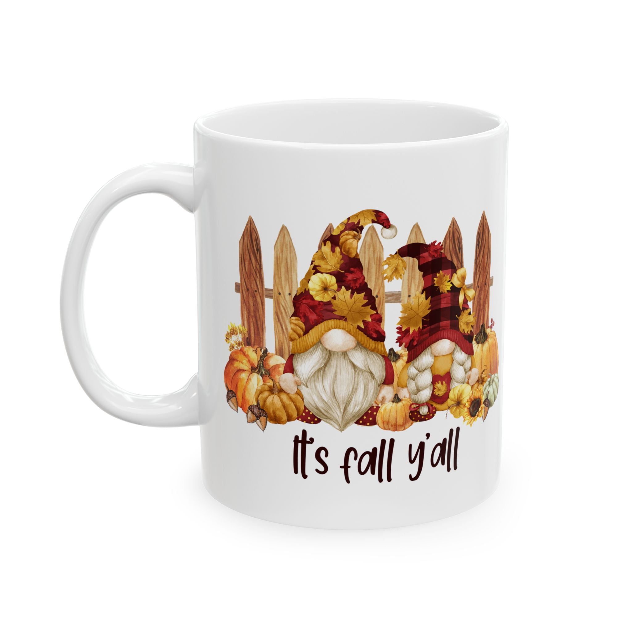 It's Fall Y'all – Rustic Gnome Autumn Coffee Mug (11oz, 15oz)