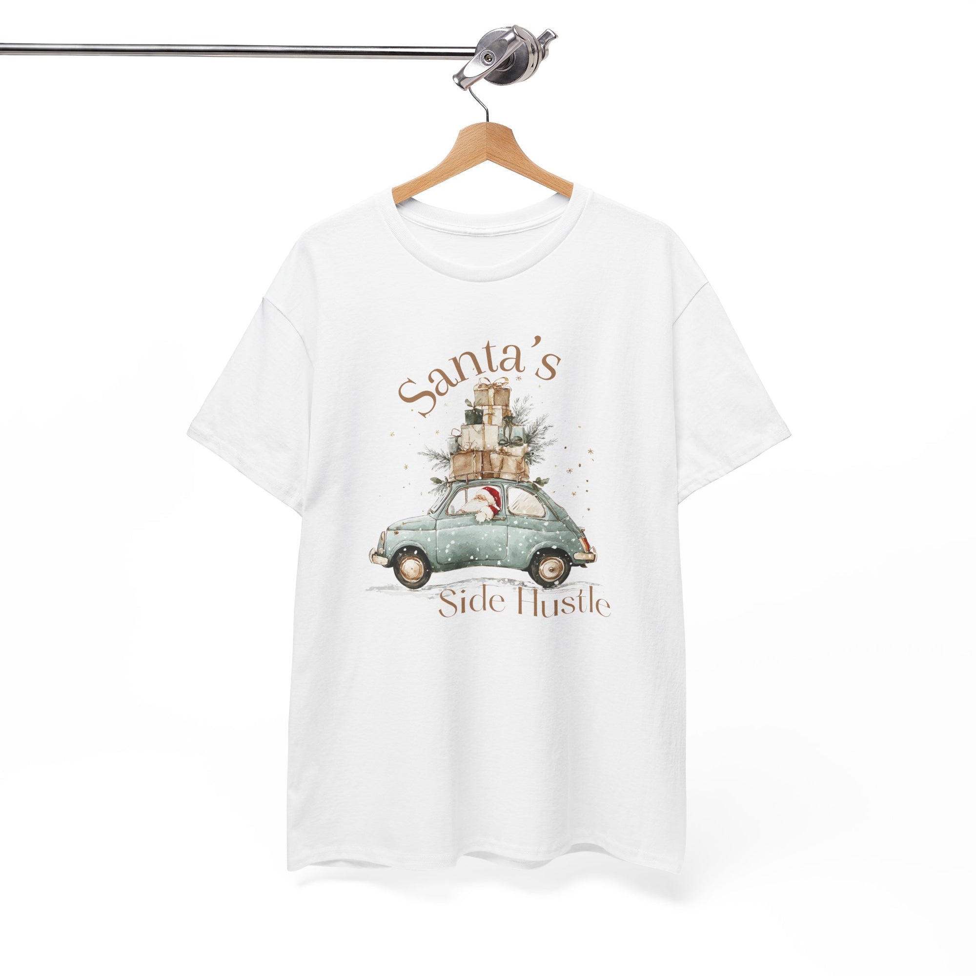 "Santa's Side Hustle" Vintage Car Holiday Tee Christmas T-Shirt