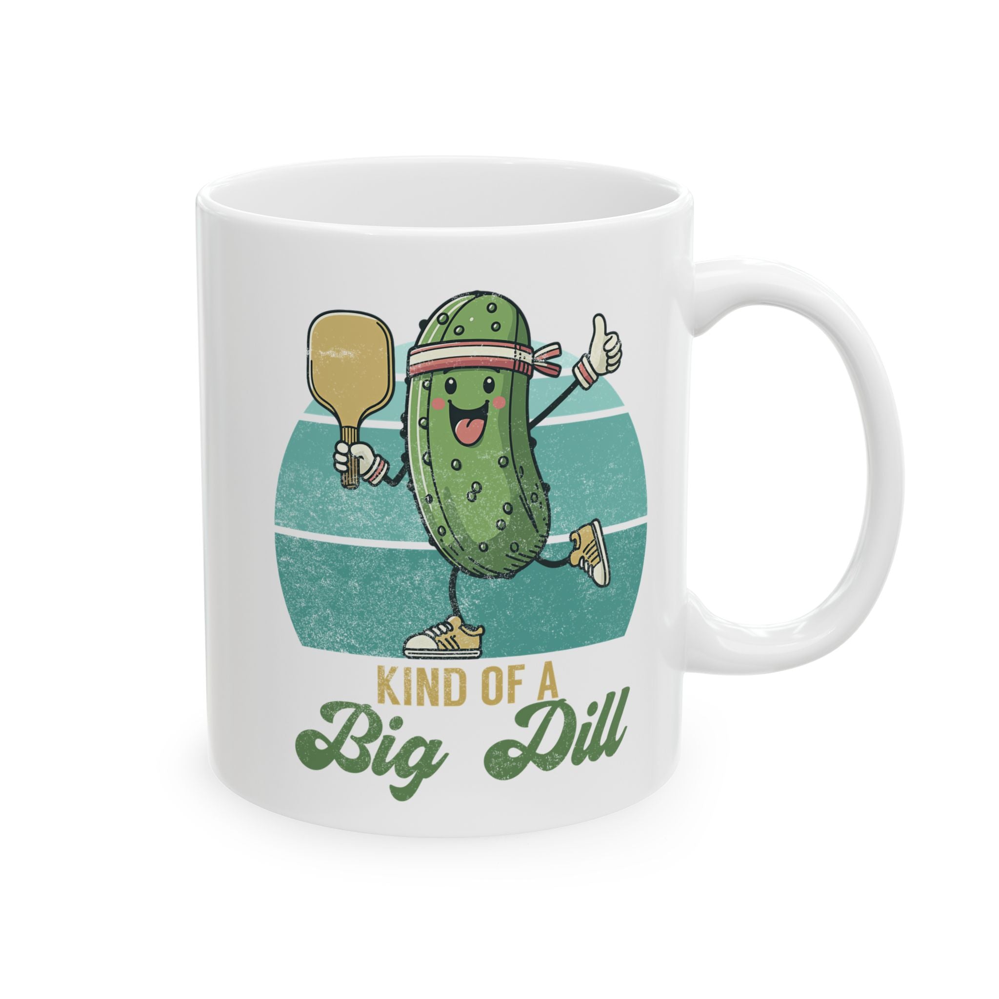 Retro Vibe Pickleball 'Kind of a Big Dill' Funny Coffee Mug