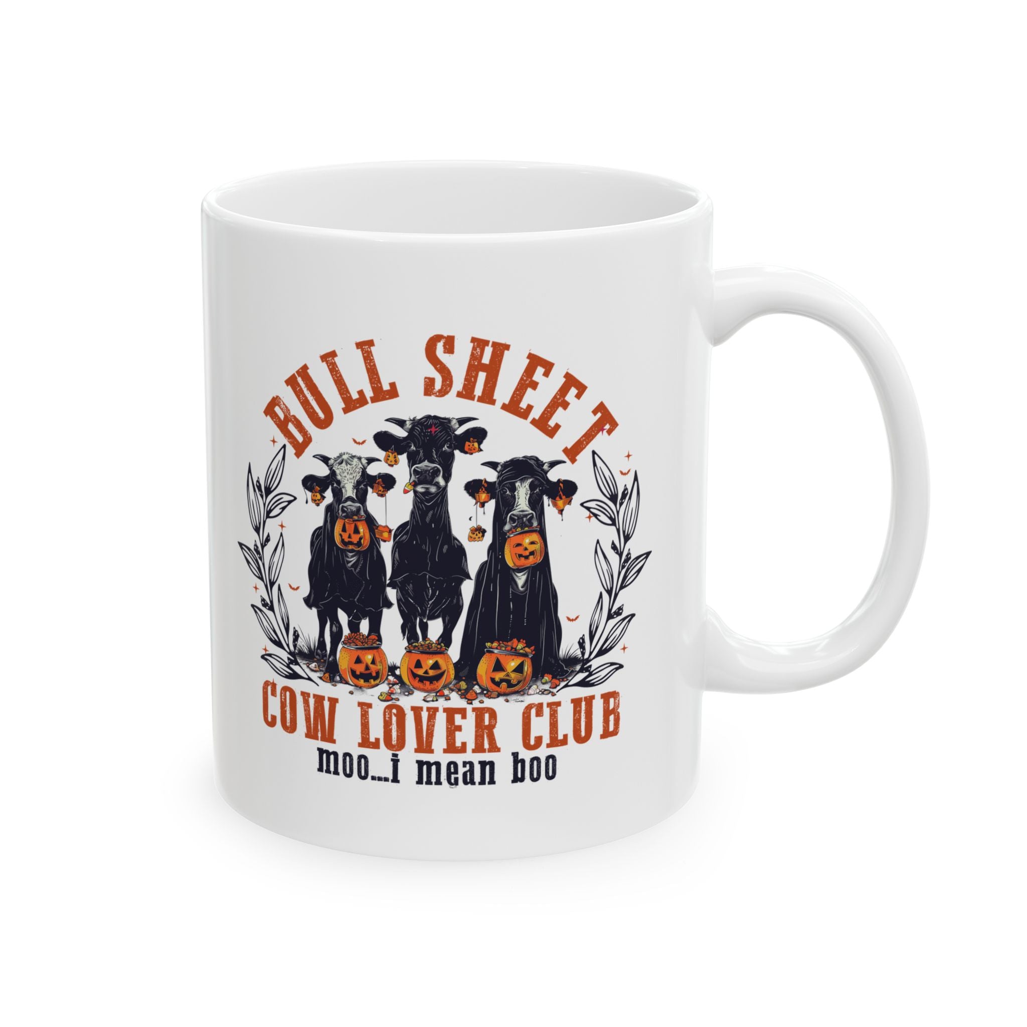 Bull Sheet Cow Lover Club – Funny Halloween Highland Cow Coffee Mug (11oz, 15oz)