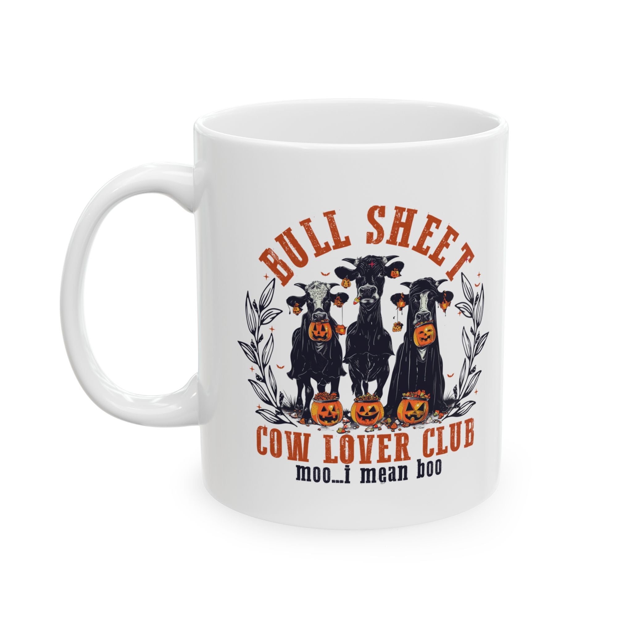Bull Sheet Cow Lover Club – Funny Halloween Highland Cow Coffee Mug (11oz, 15oz)