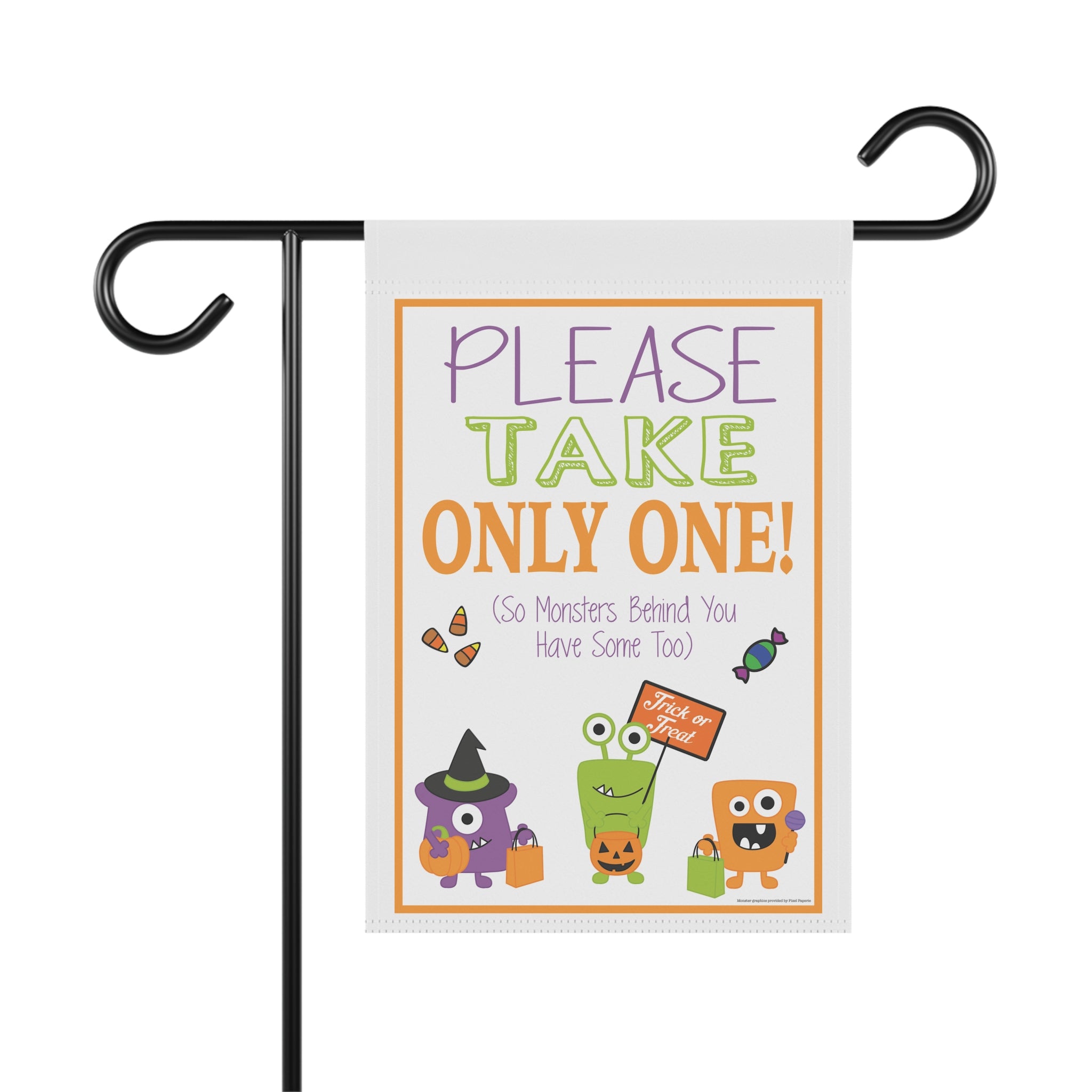 Please Take Only One Monster Candy Sign Garden Flag 12x18 – Halloween Yard Decor