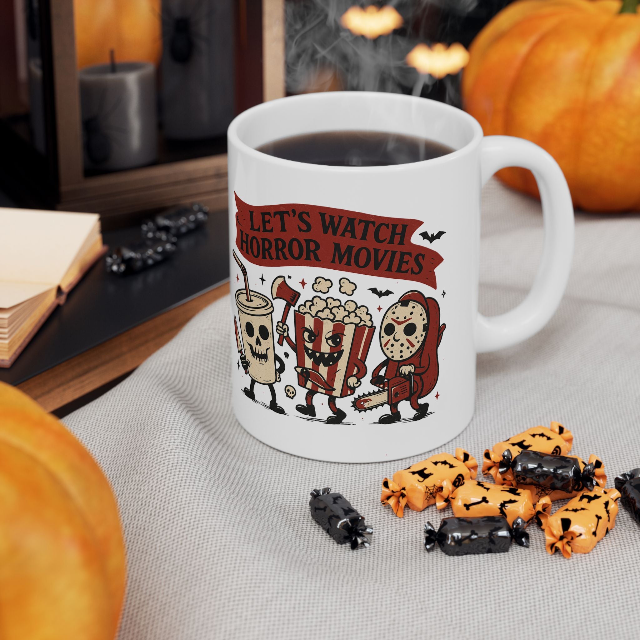 Let's Watch Horror Movies – Funny Halloween Coffee Mug (11oz, 15oz)