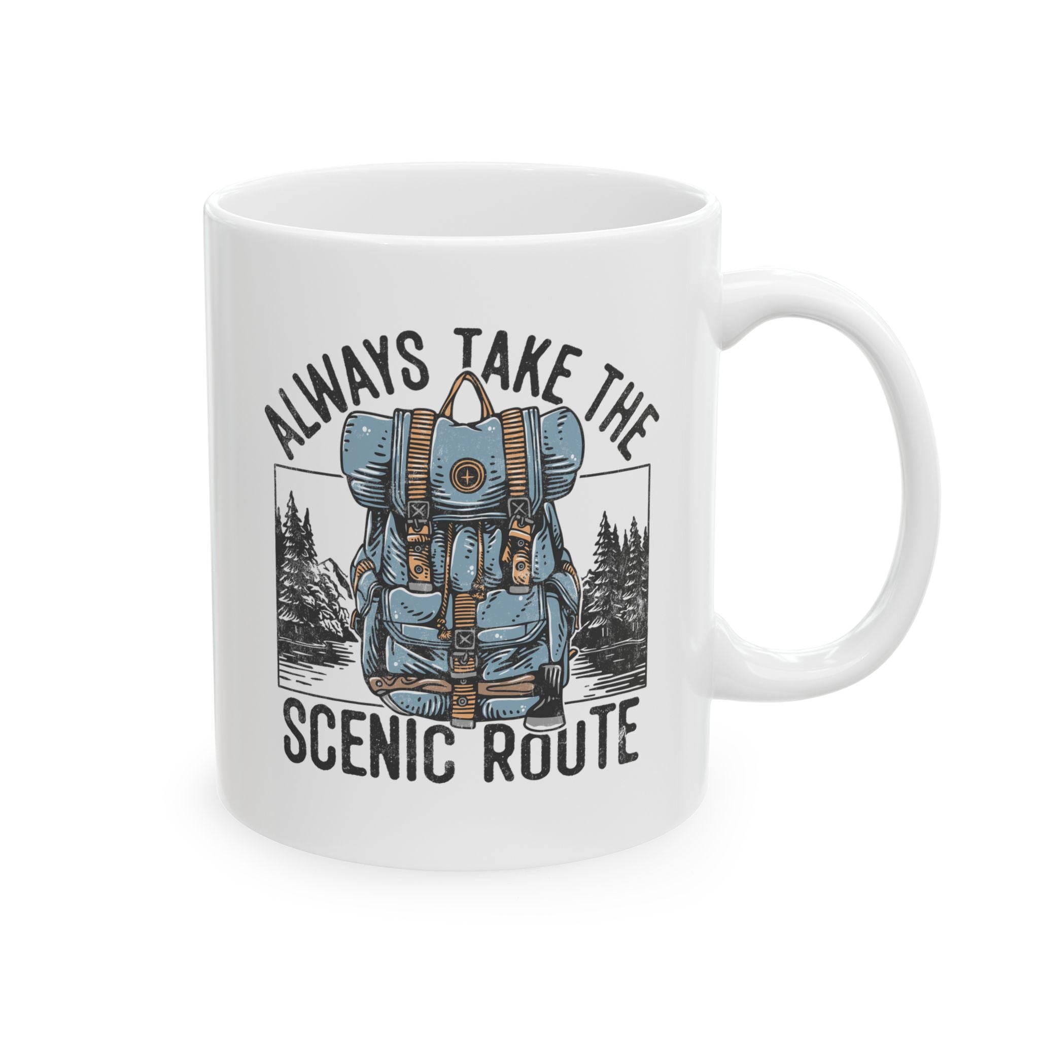 Always Take The Scenic Route – Mountain Adventure Coffee Mug (11oz, 15oz)