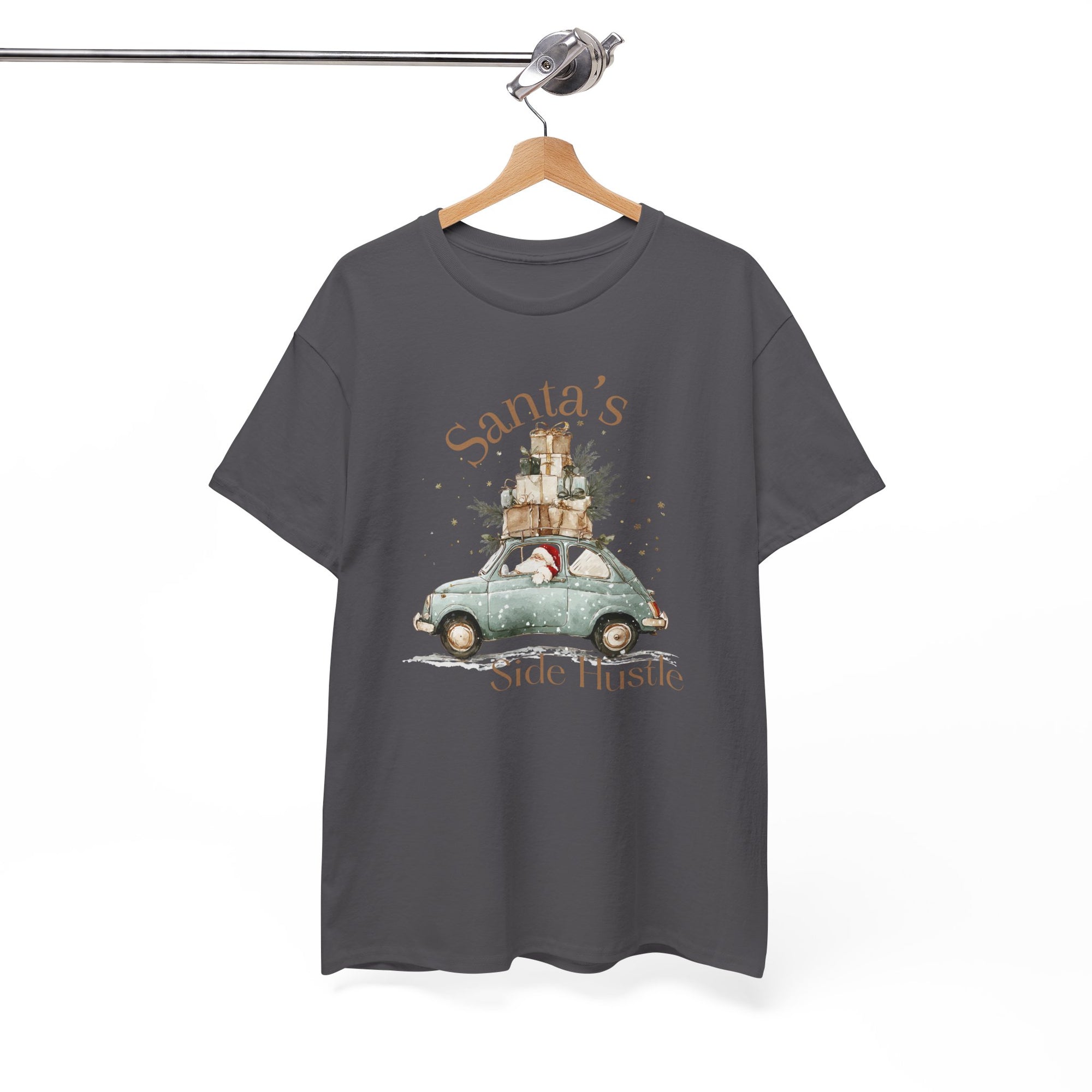 "Santa's Side Hustle" Vintage Car Holiday Tee Christmas T-Shirt