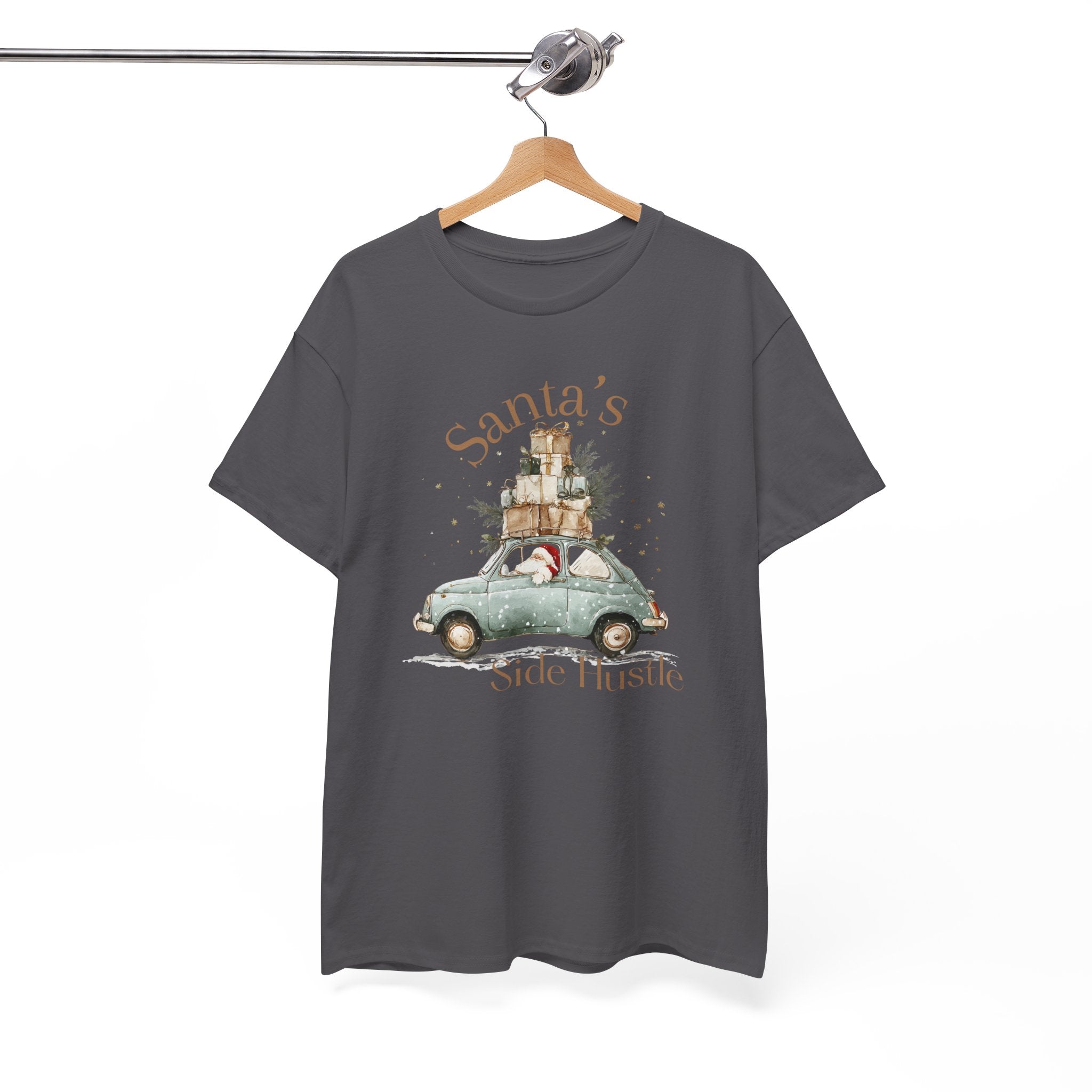 "Santa's Side Hustle" Vintage Car Holiday Tee Christmas T-Shirt