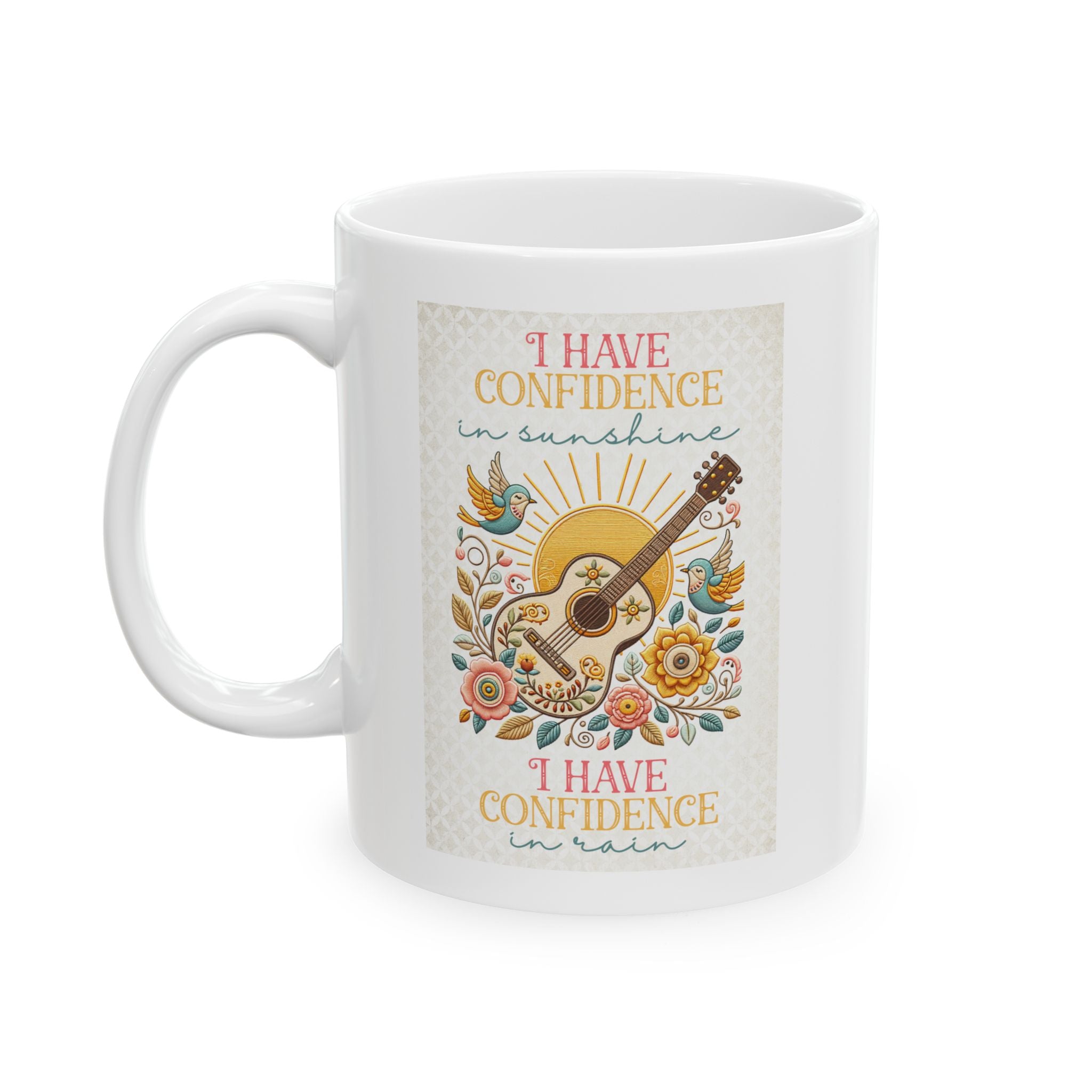 I Have Confidence In Sunshine – Watercolor Guitar Coffee Mug (11oz, 15oz)