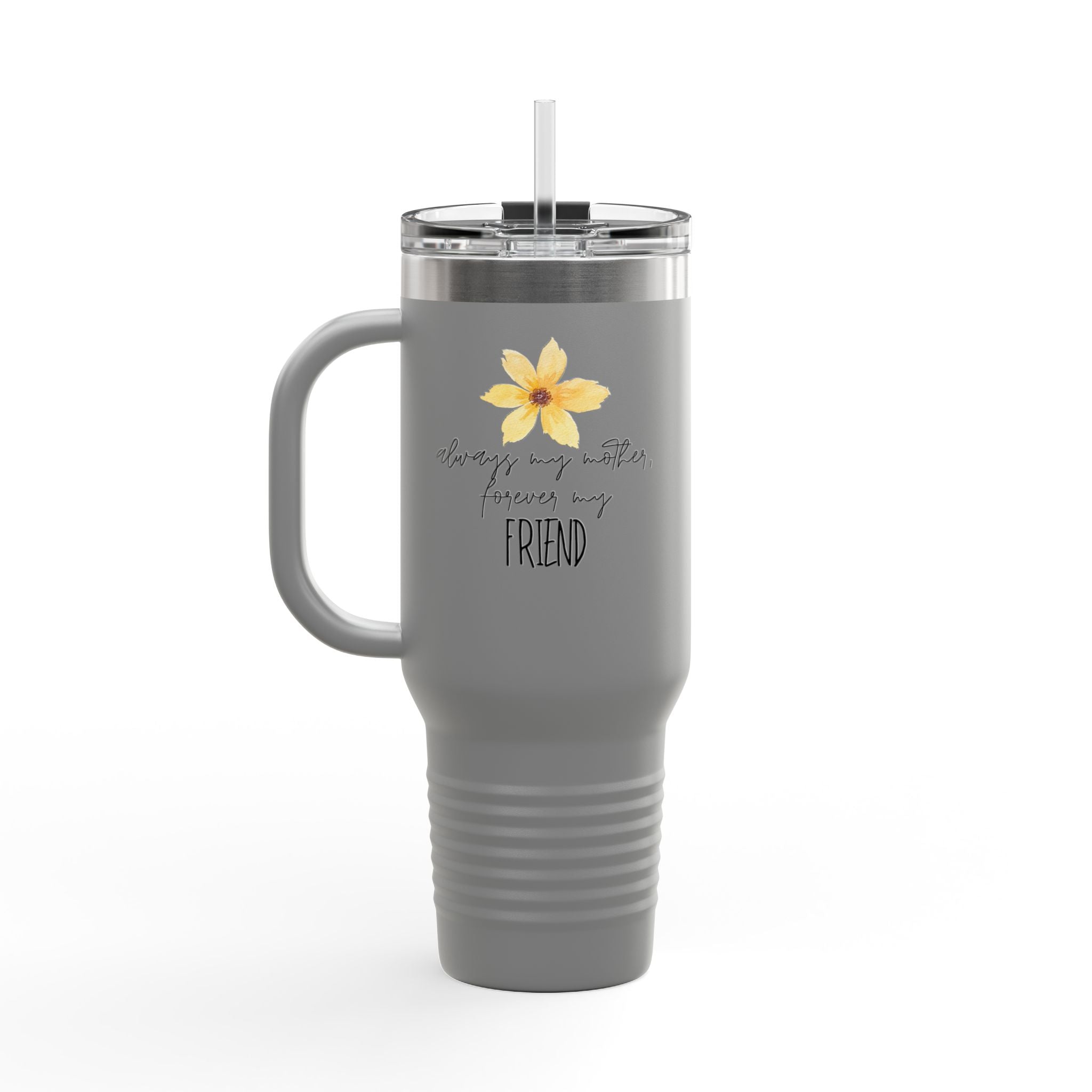 Personalized Mothers Day Tumbler Watercolor Floral 40oz Travel Mug Gift for Mom